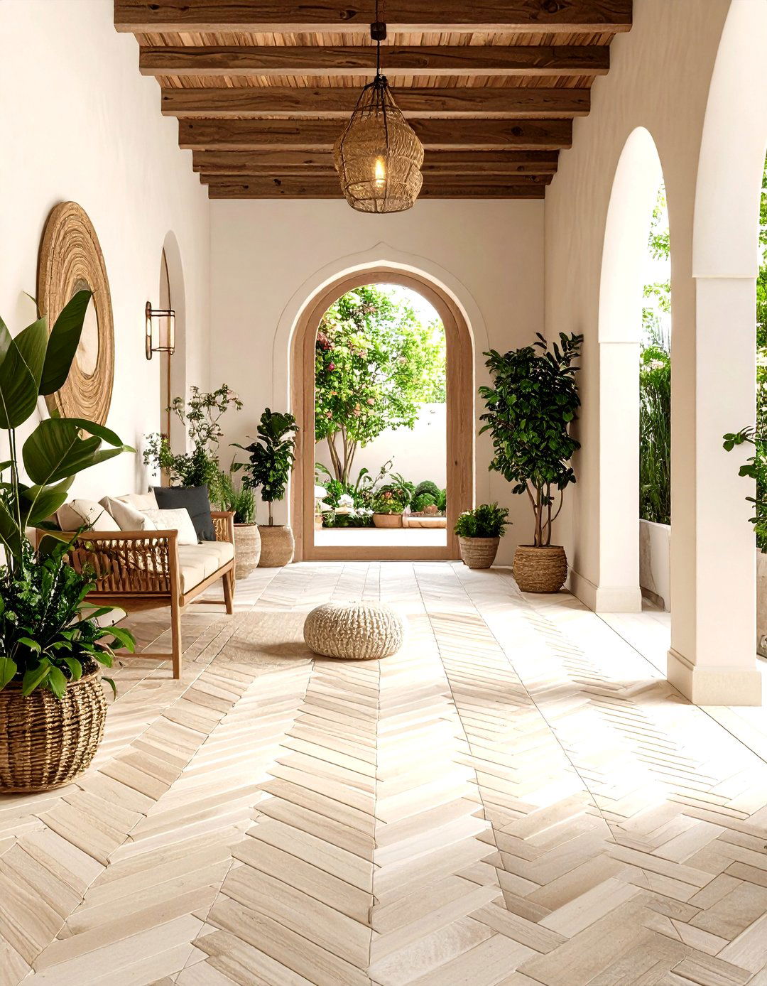 Basketweave Pattern Ceramic Tiles - 24 Small Entryway Tile Floor Ideas