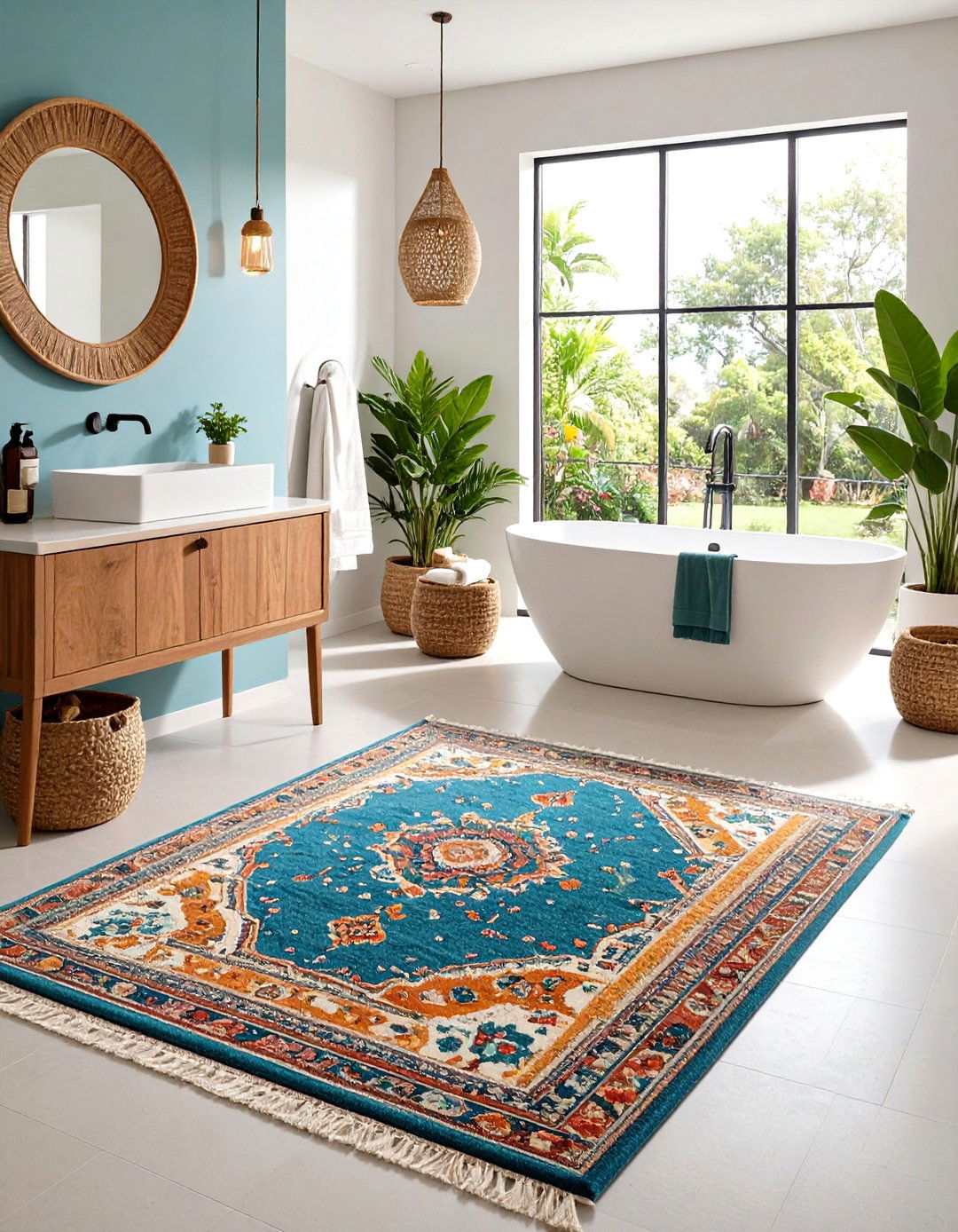 Bathroom Boho Spa Experience - 24 Boho Rug Ideas