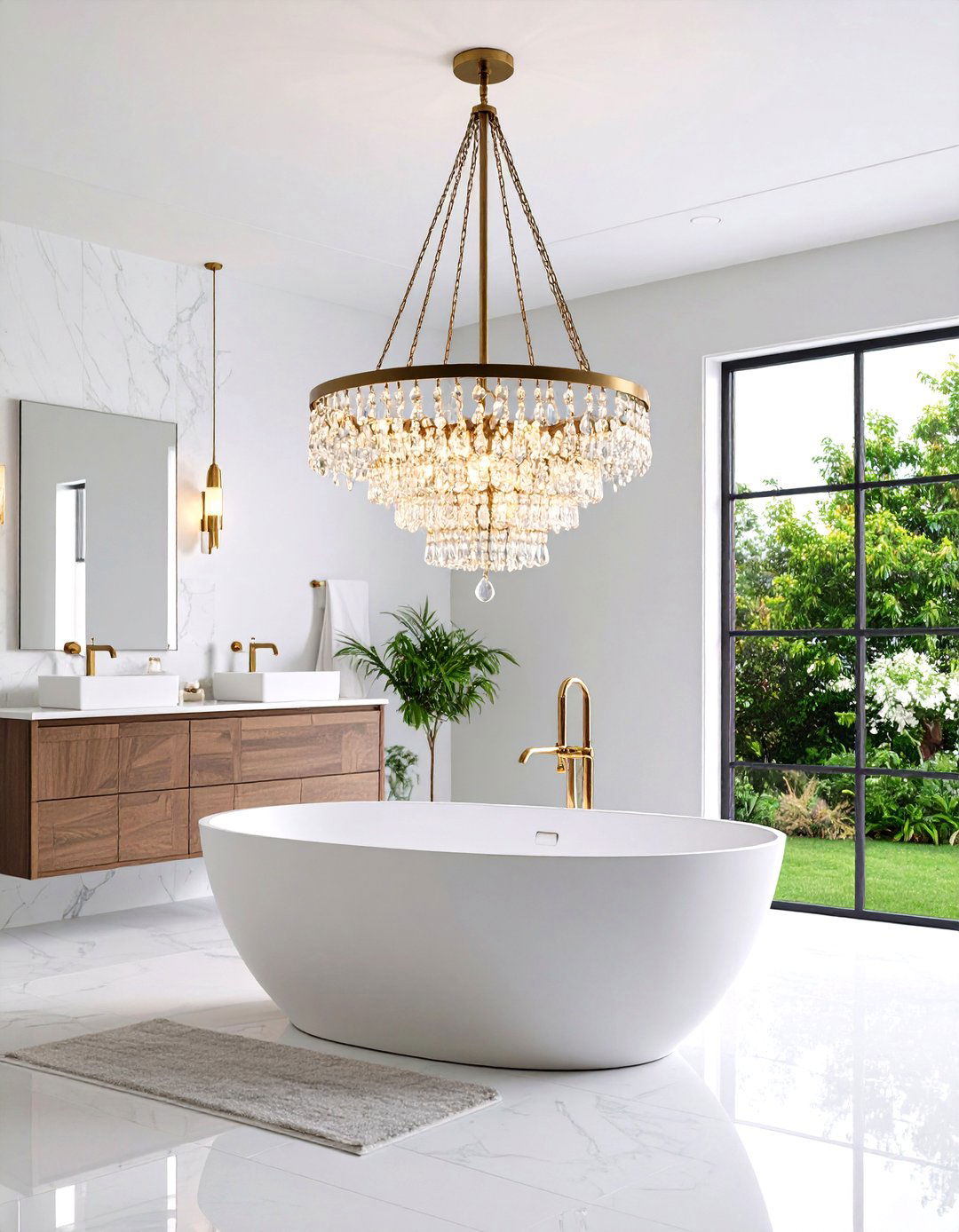 Bathroom Chandelier Centerpieces - 24 Bathroom Lighting Ideas