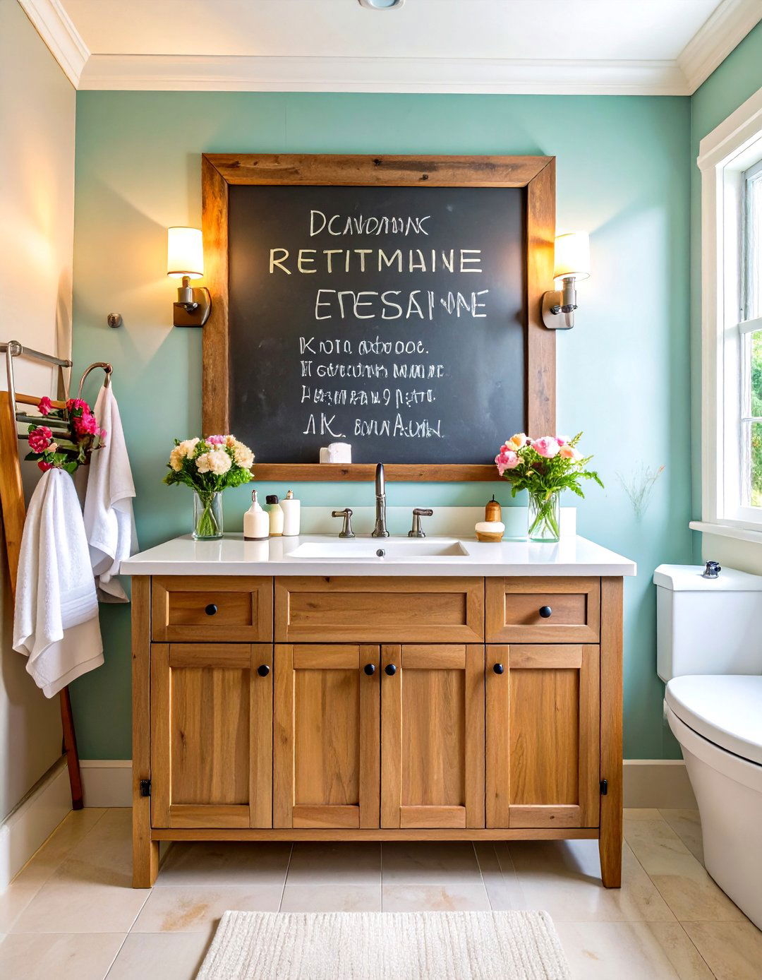 Bathroom Daily Routine Reminder - 24 Chalkboard Wall Ideas