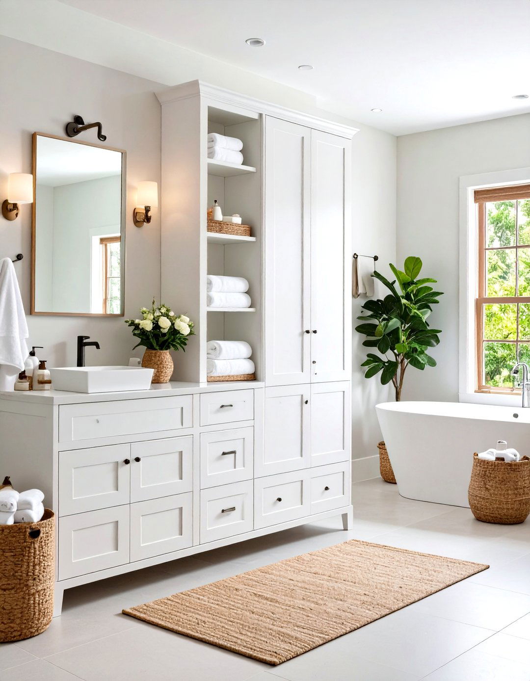 Bathroom Floor to Ceiling Linen Cabinets - 24 Floor to Ceiling Cabinets Ideas