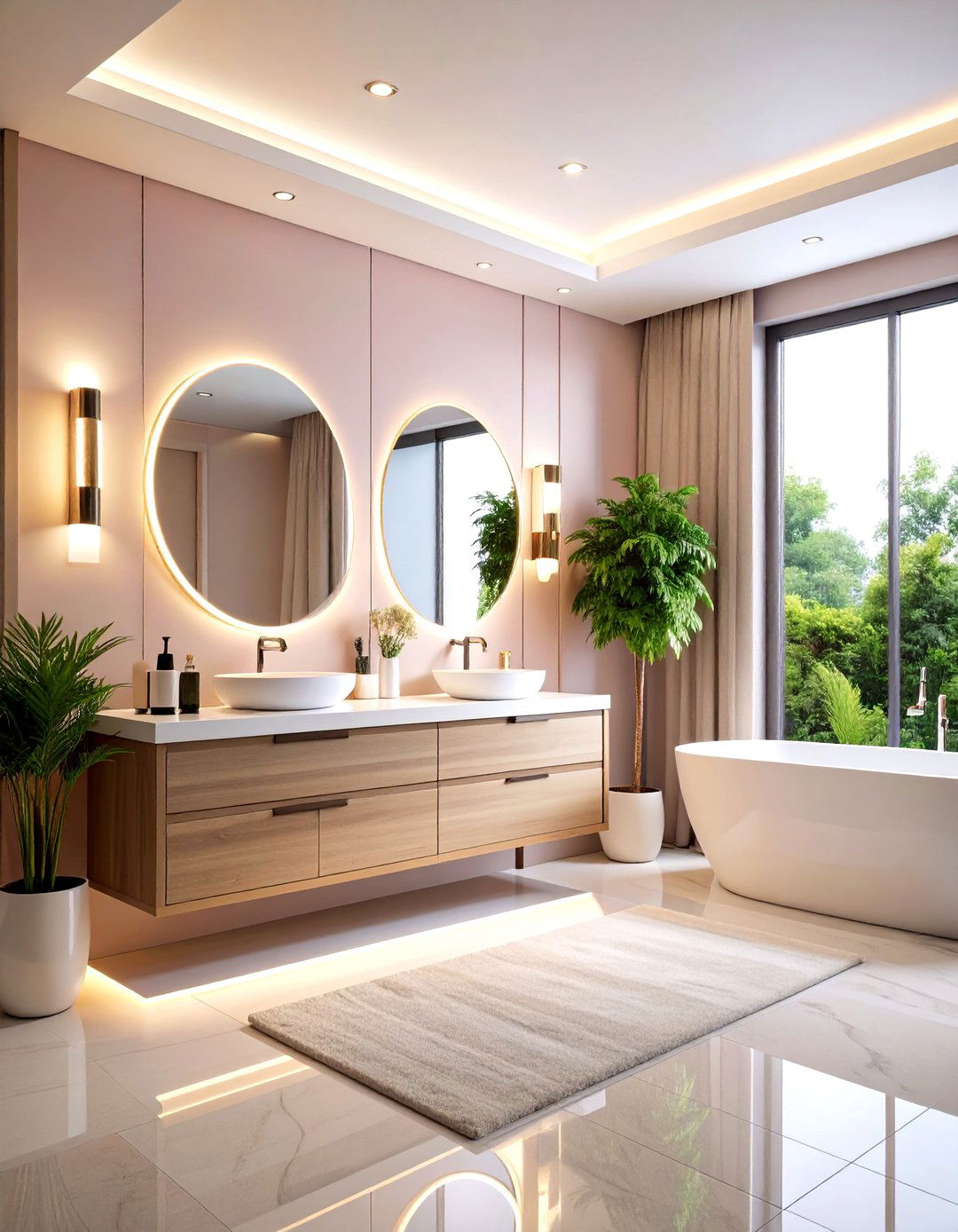 Bathroom Vanity with Integrated Makeup Station - 24 Bathroom Furniture Ideas