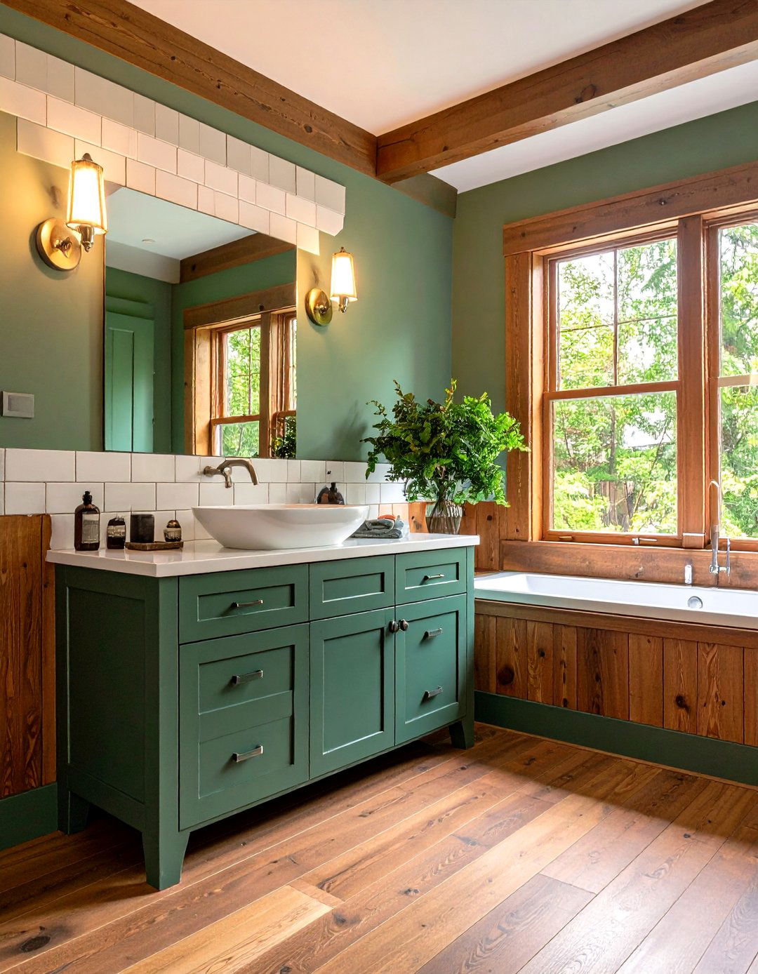 Bathroom Wainscoting with Subway Tile Integration - 24 Wainscoting Ideas
