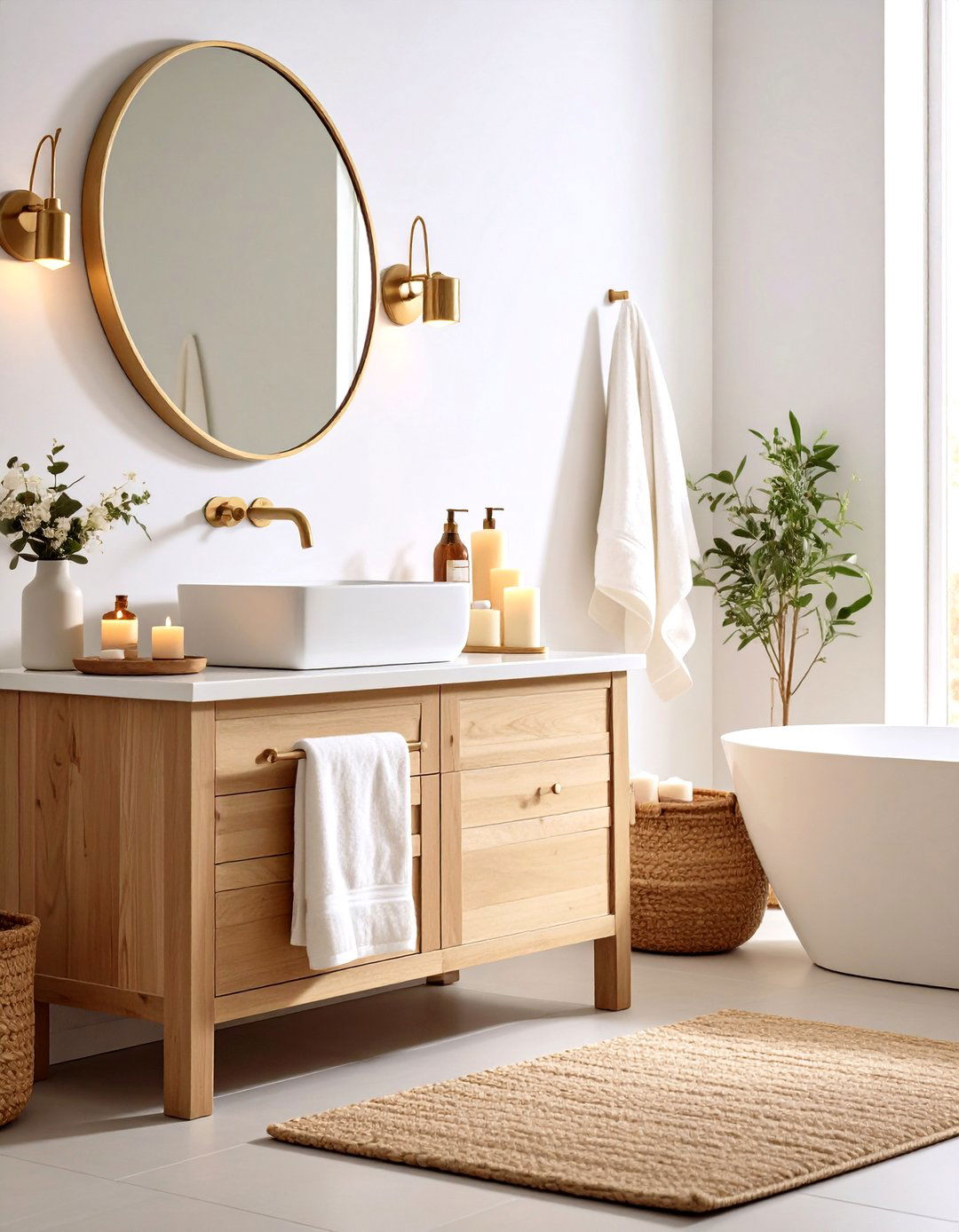 Bathroom Warm White and Honey Design - 24 Warm Color Palettes for Every Room in the House