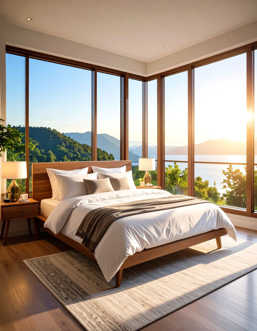 Bay Window Bed Nook with Panoramic Views - 24 Bed Nook Ideas