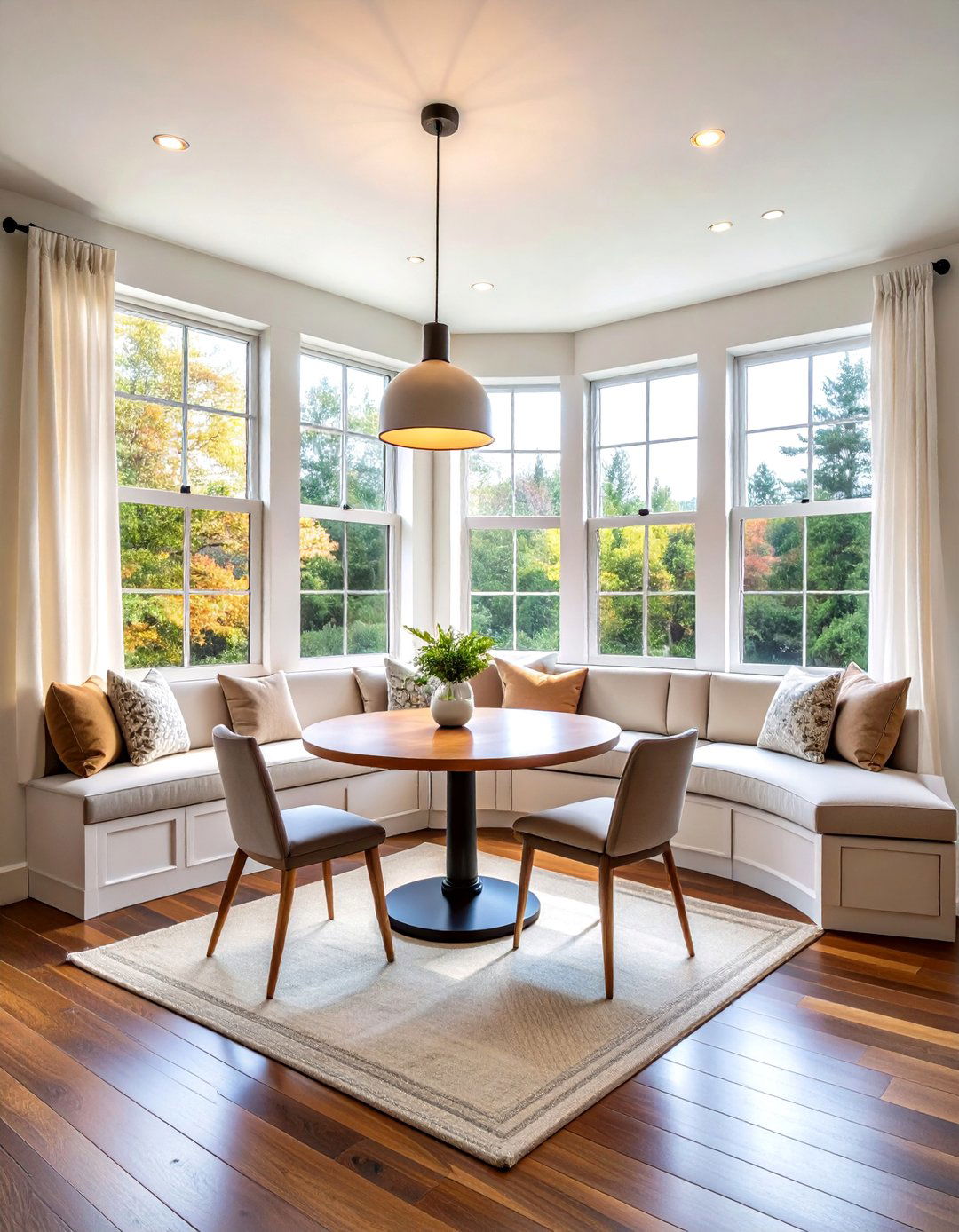 Bay Window Breakfast Nook with Natural Light - 24 Breakfast Nook Ideas