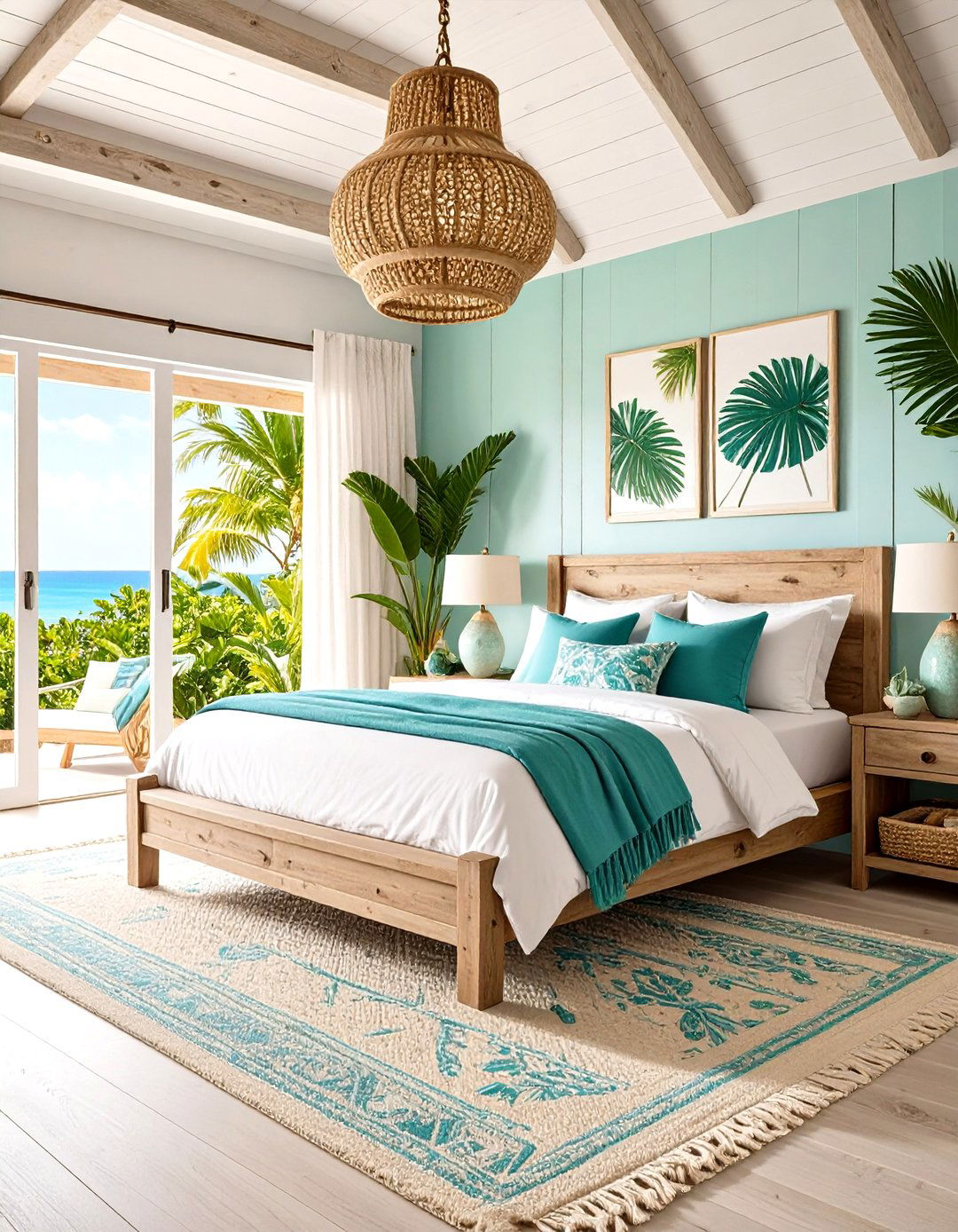 Beachhouse Shiplap Tropical Bedroom - 24 Tropical Bedroom Ideas