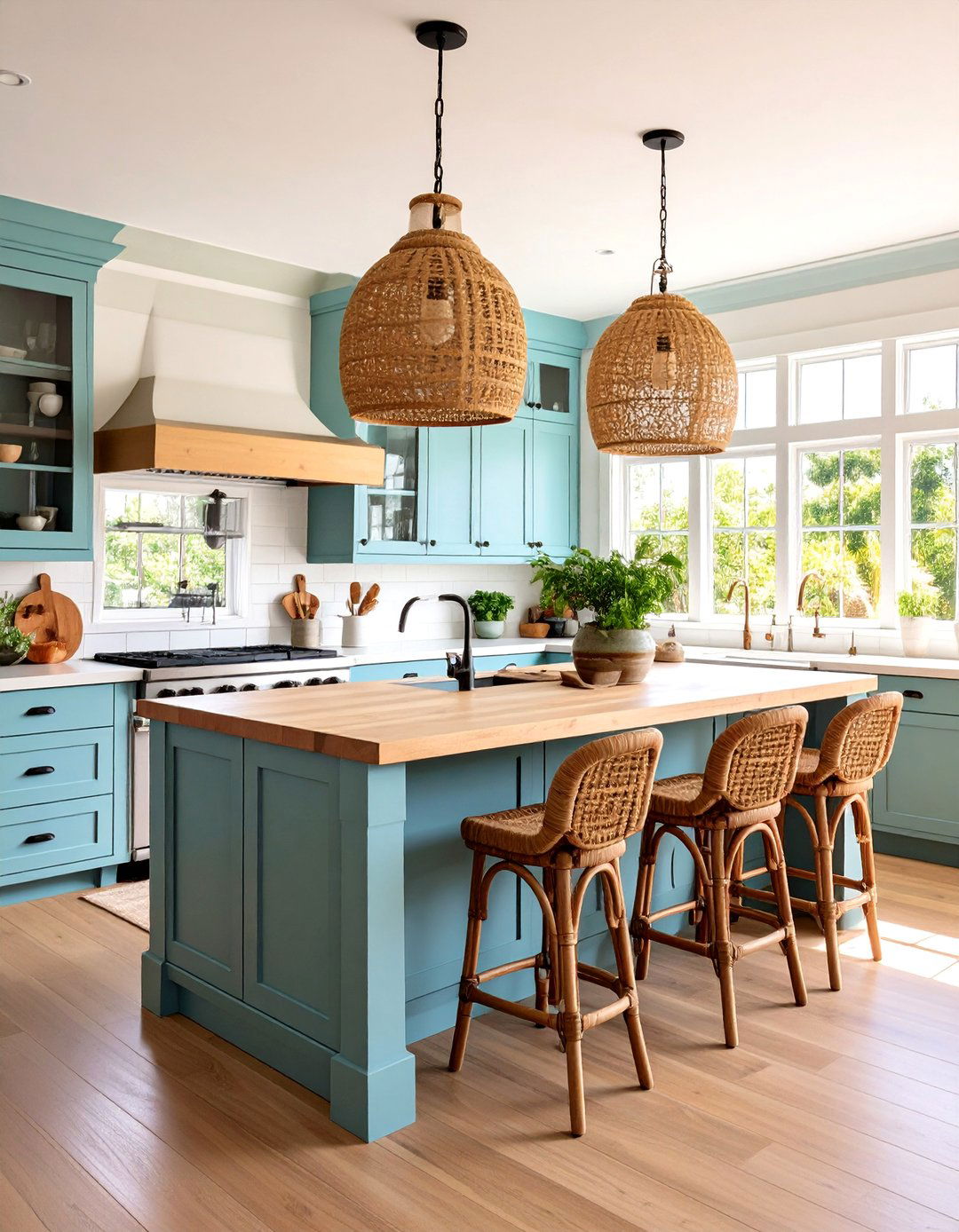 Beachy Kitchen Island Breakfast Bar - 24 Beach House Decor Ideas