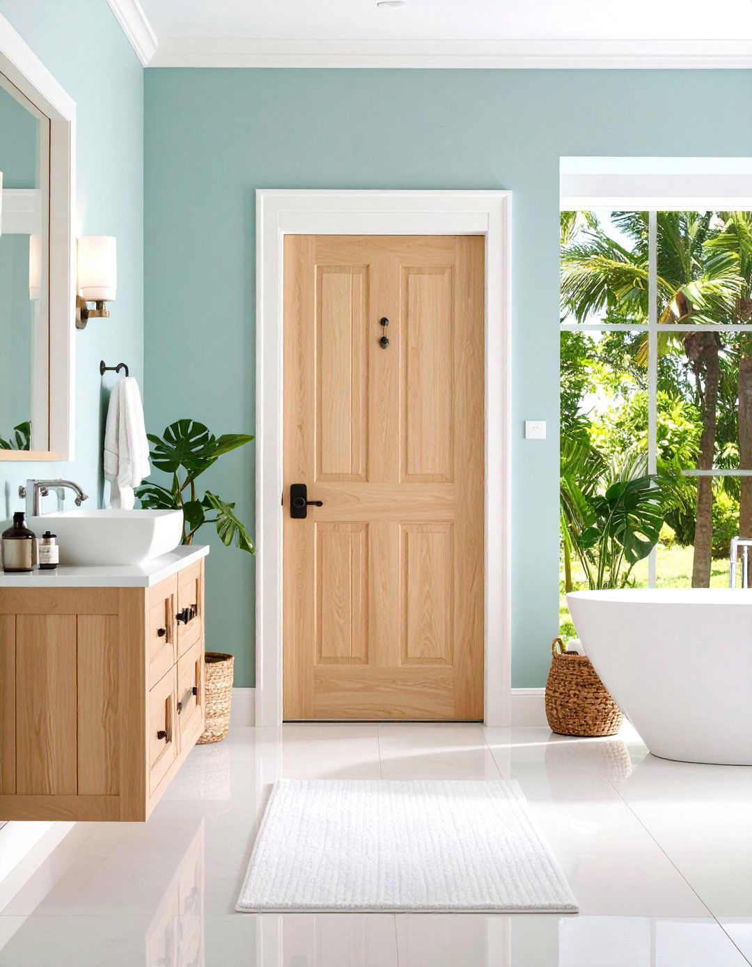 Beadboard Door Integration - 24 Beadboard Bathroom Ideas