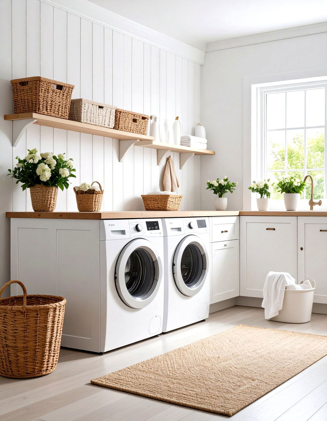 Beadboard Panel Backsplash Style - 24 Laundry Room Backsplash Ideas