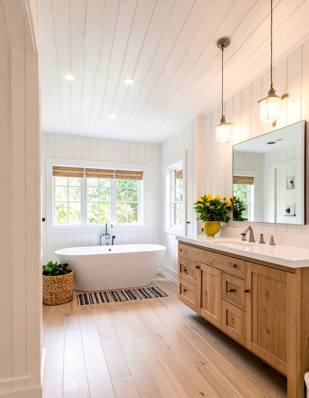 Beadboard Panel Installation - 24 Bathroom Ceiling Ideas