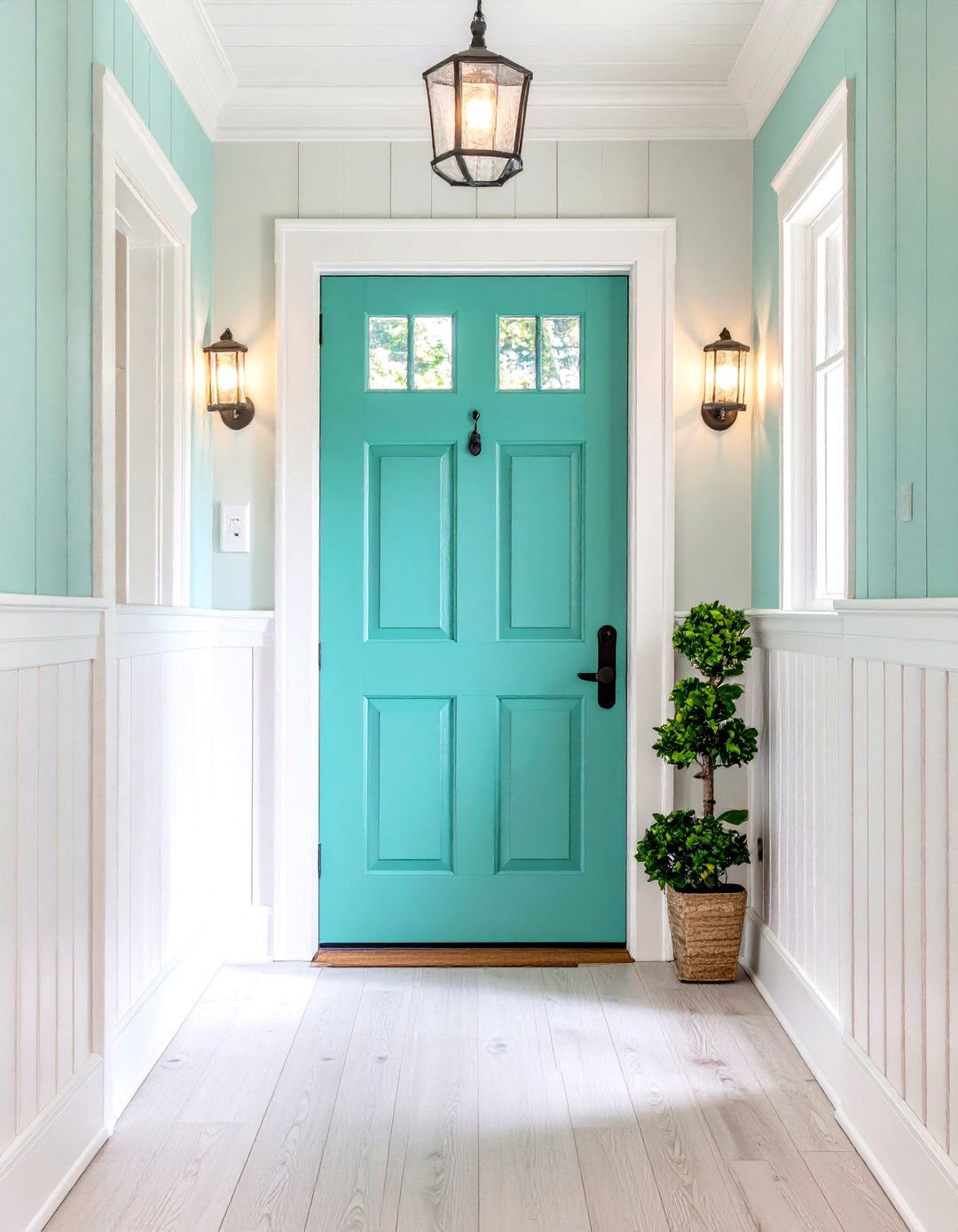 Beadboard Wainscoting Door - 24 Hidden Door Ideas