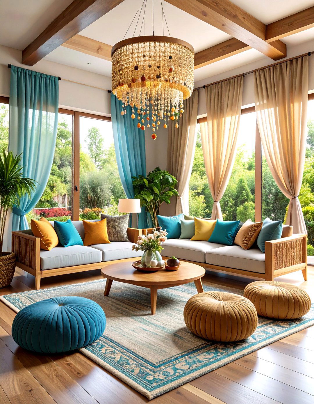 Beaded Curtain Divider - 24 Gypsy Bohemian Living Room Ideas