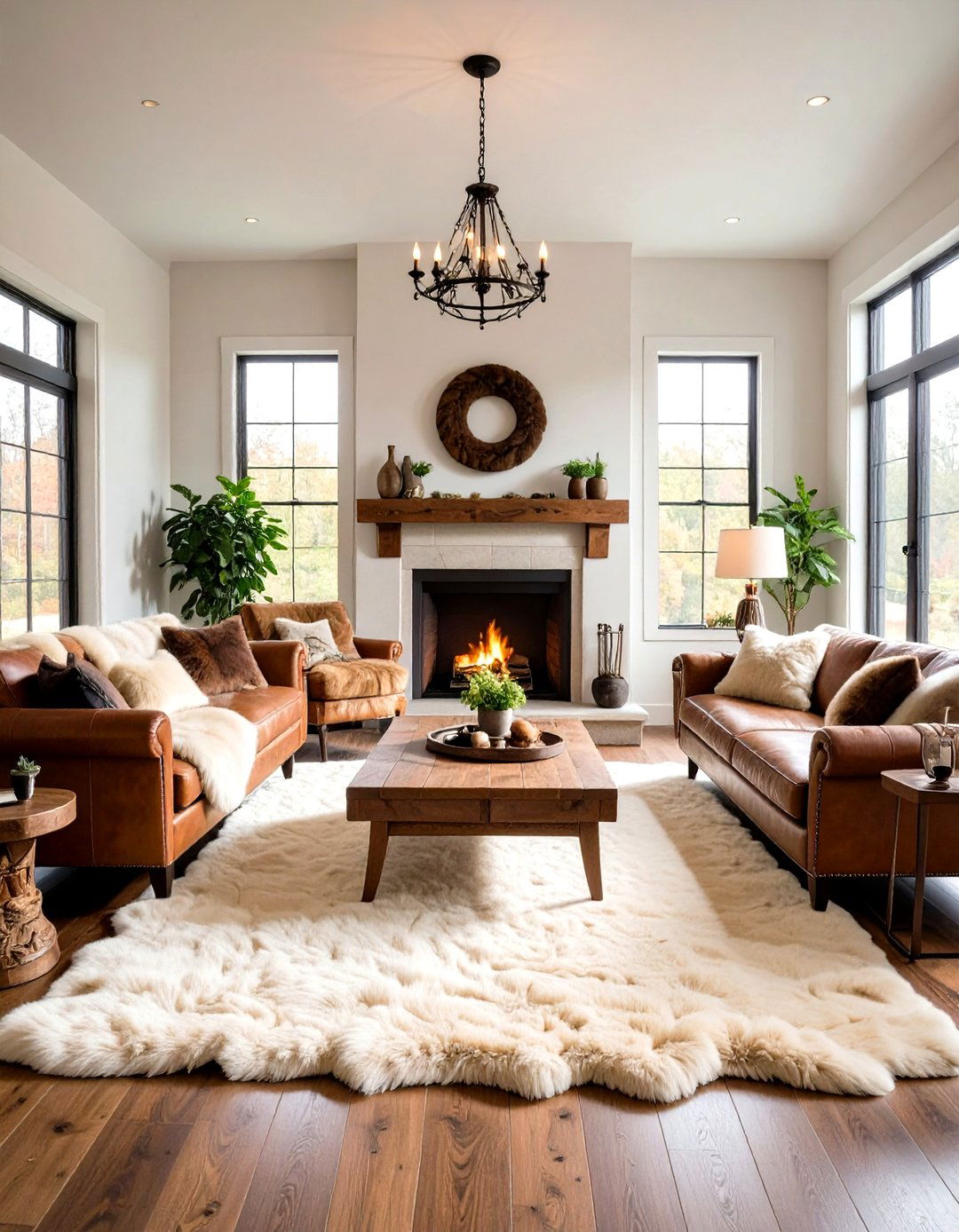 Bear Hide and Fur Accents - 24 Hunting Room Ideas
