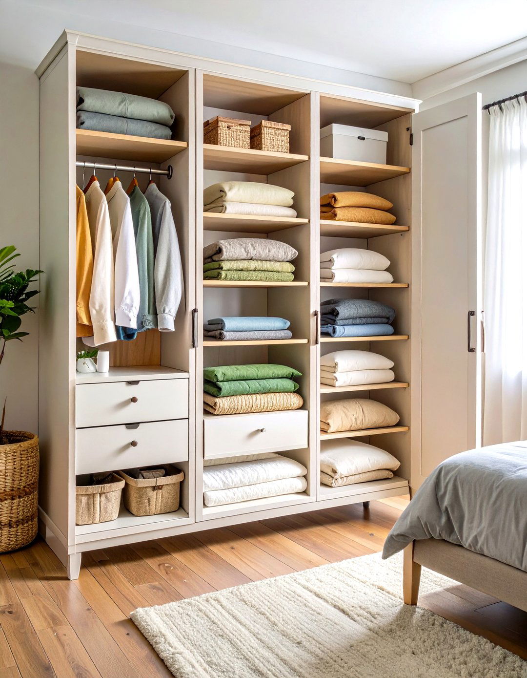 Bedroom Armoire Bedding Storage - 24 Bedding Storage Ideas
