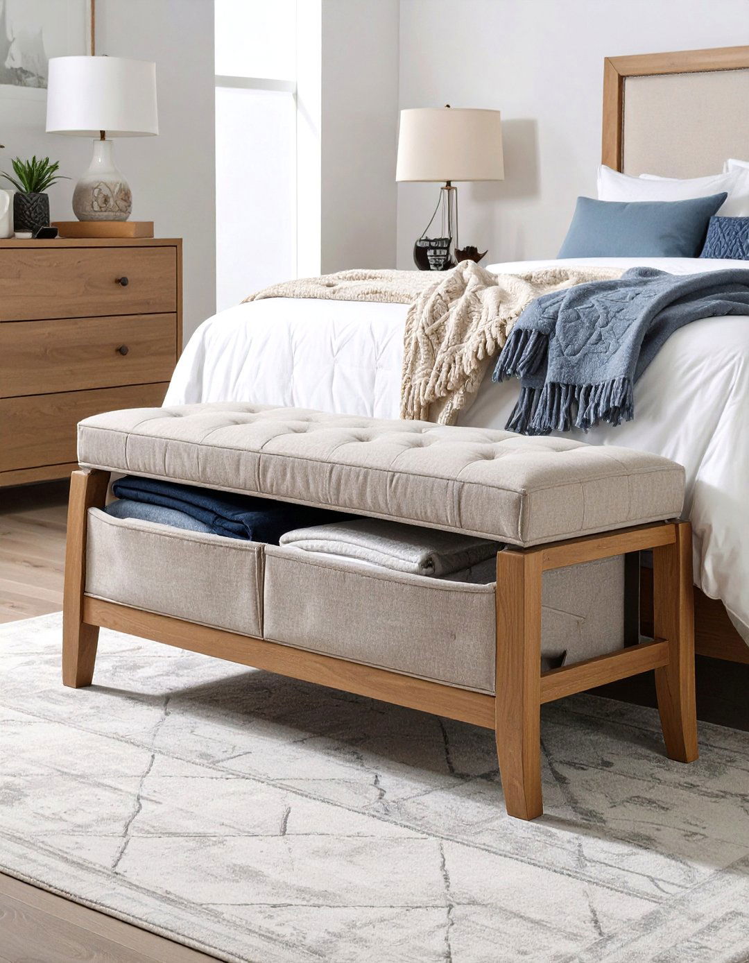 Bedroom Bench Storage Systems - 24 Blanket Storage Ideas