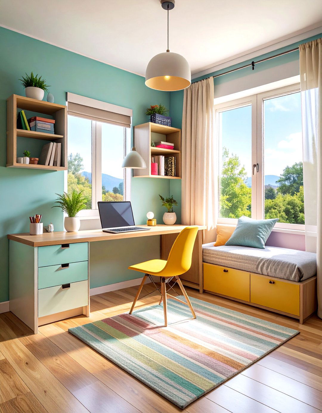 Bedroom Built In Desk with Window Placement - 24 Built-in Desk Ideas