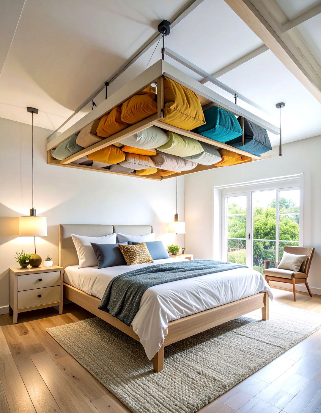 Bedroom Ceiling Storage Installation - 24 Bedding Storage Ideas