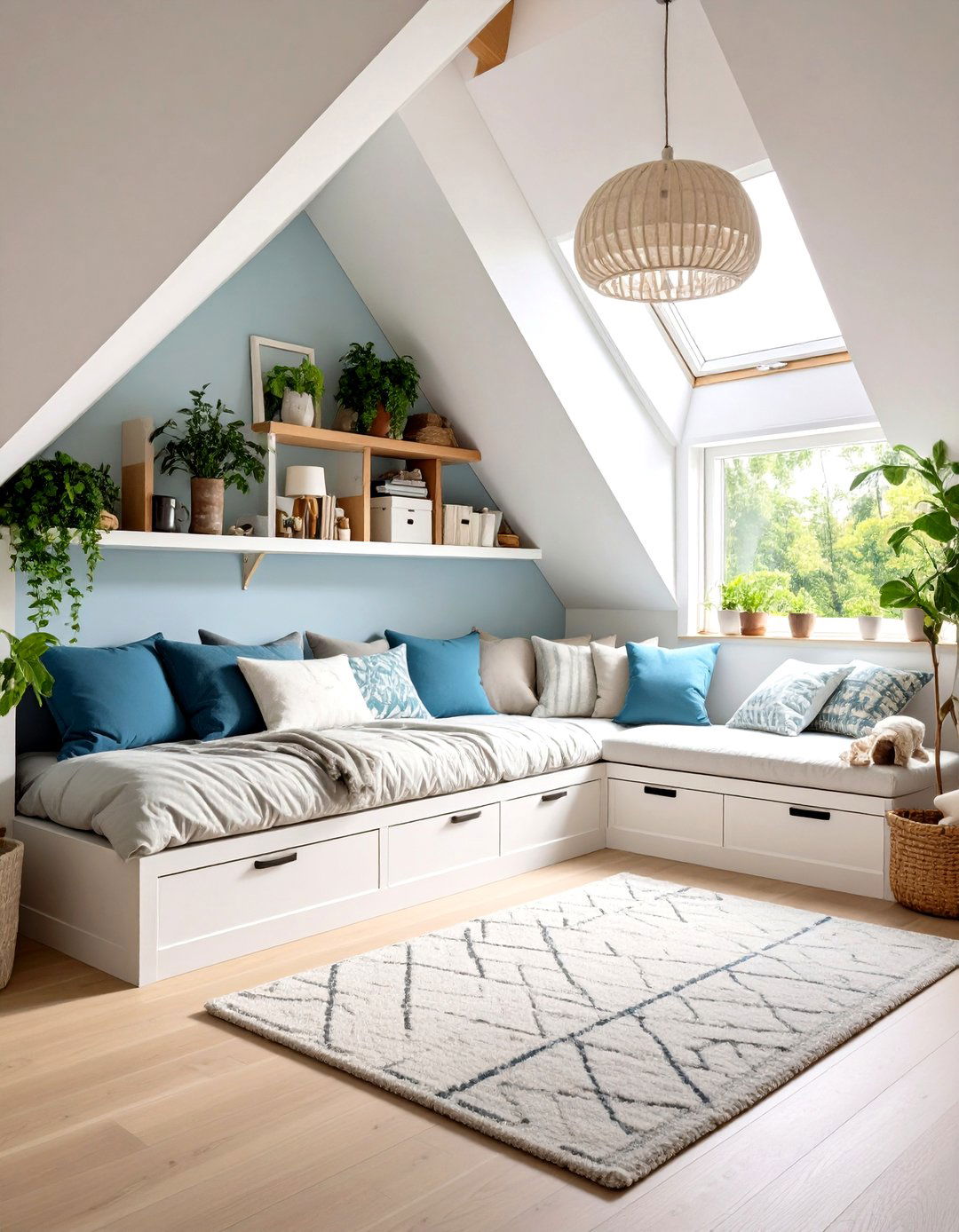 Bedroom Closet Nook with Seating - 24 Sloped Ceiling Closet Ideas
