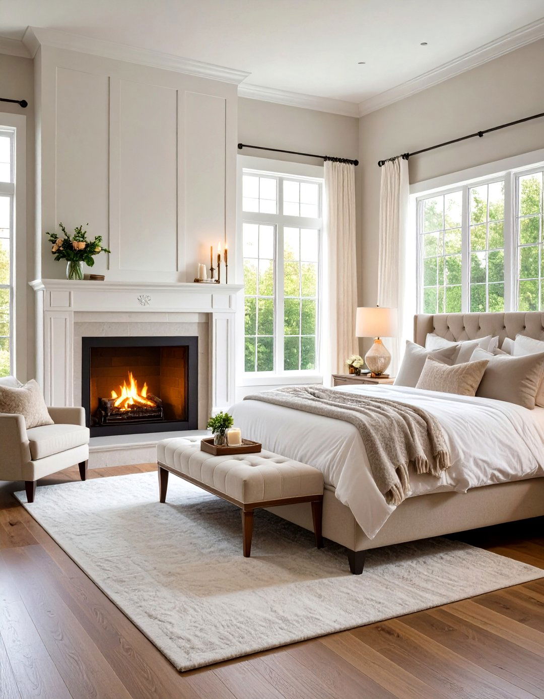 Bedroom Gas Fireplace Integration - 24 Gas Fireplace Ideas