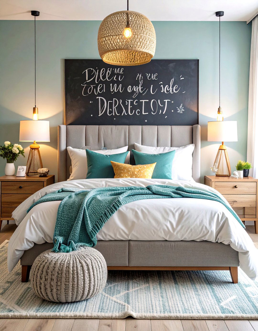 Bedroom Headboard Statement Wall - 24 Chalkboard Wall Ideas