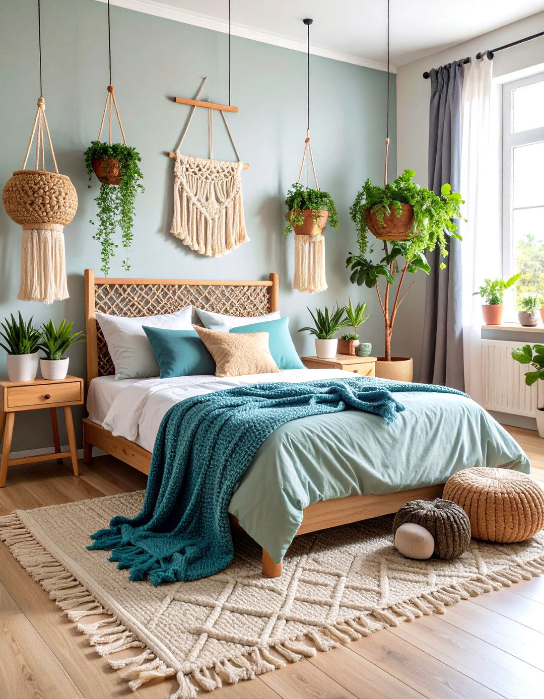 Bedroom Plant Display Haven - 24 Boho Farmhouse Decor Ideas