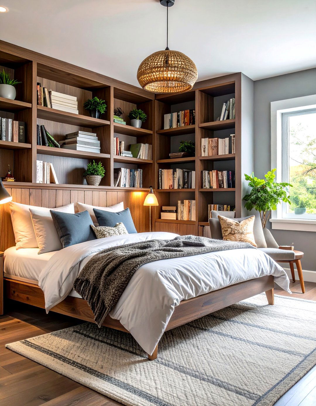 Bedroom Reading Nook Bookshelves - 24 Built-in Bookshelf Ideas