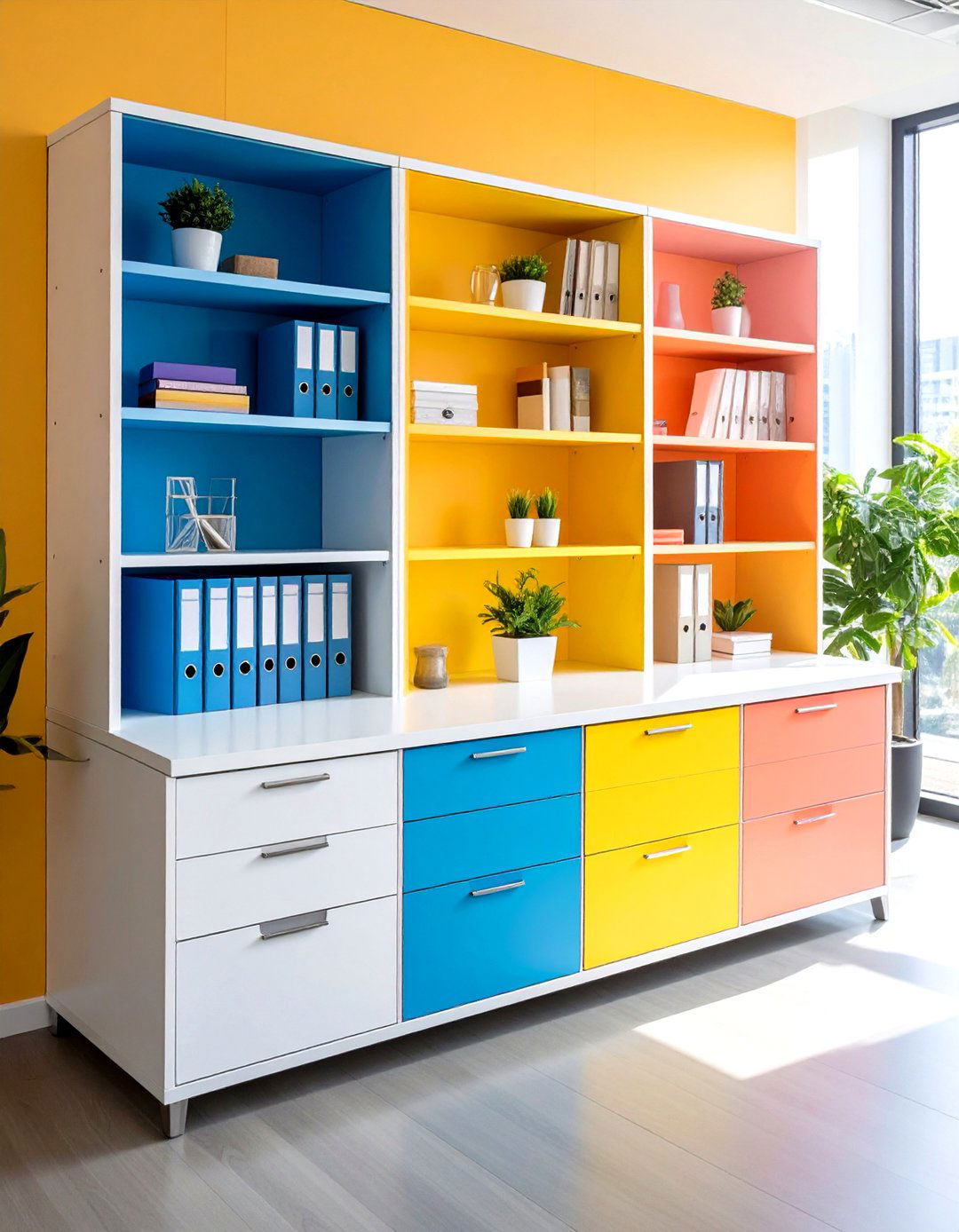 Behind Desk Storage Credenza - 24 Office Storage Ideas