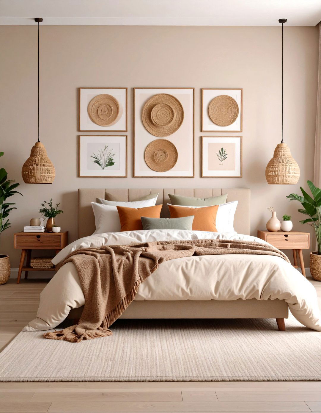 Beige Gallery Wall Bedroom - 24 Beige Bedroom Ideas