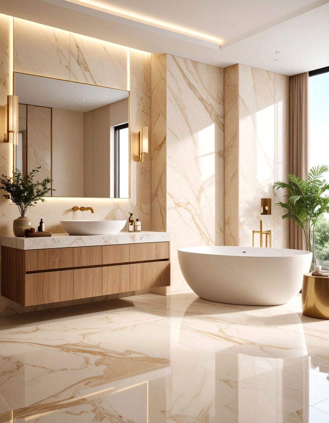Beige Marble Elegance and Sophistication - 24 Beige Bathroom Ideas