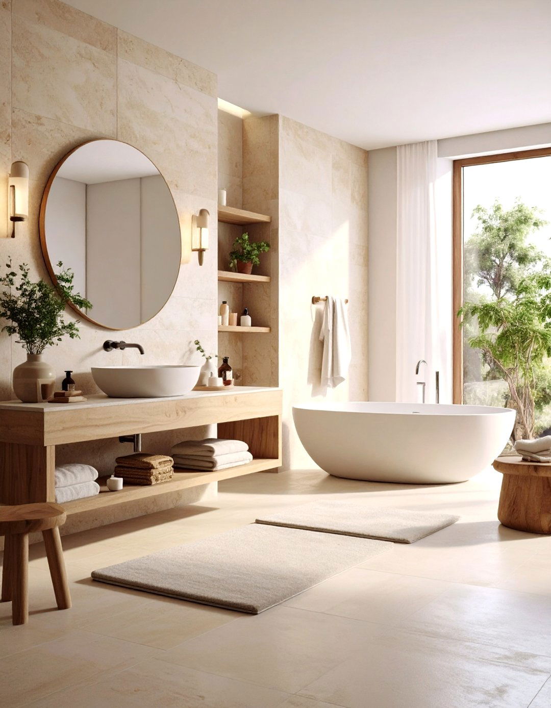 Beige Stone Natural Elegance - 24 Beige Bathroom Ideas