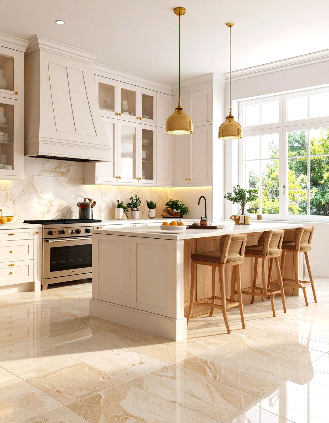 Beige Travertine Warm Neutral Foundation - 24 Travertine Floor Kitchen Ideas