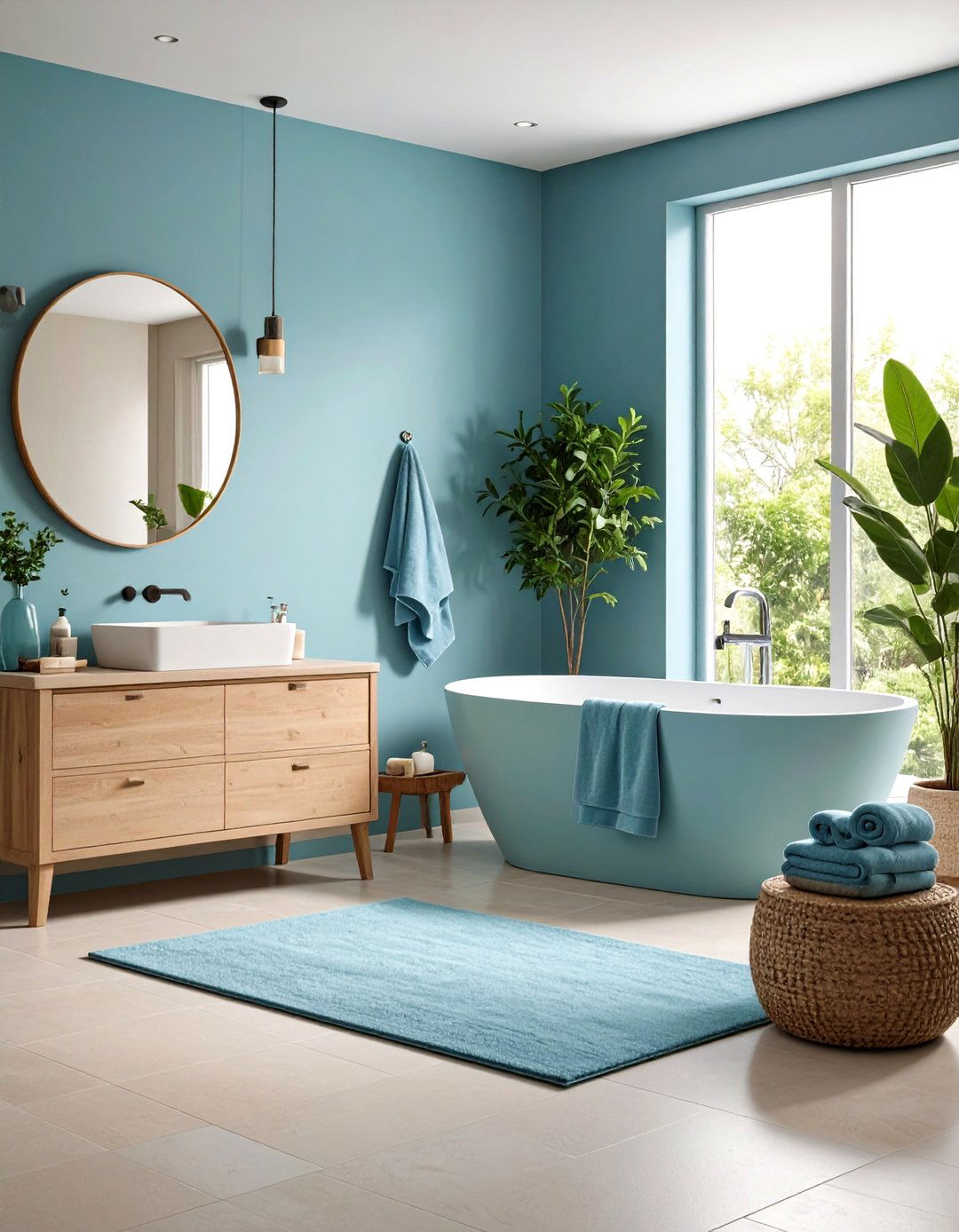 Beige and Blue Tranquil Harmony - 24 Beige Bathroom Ideas