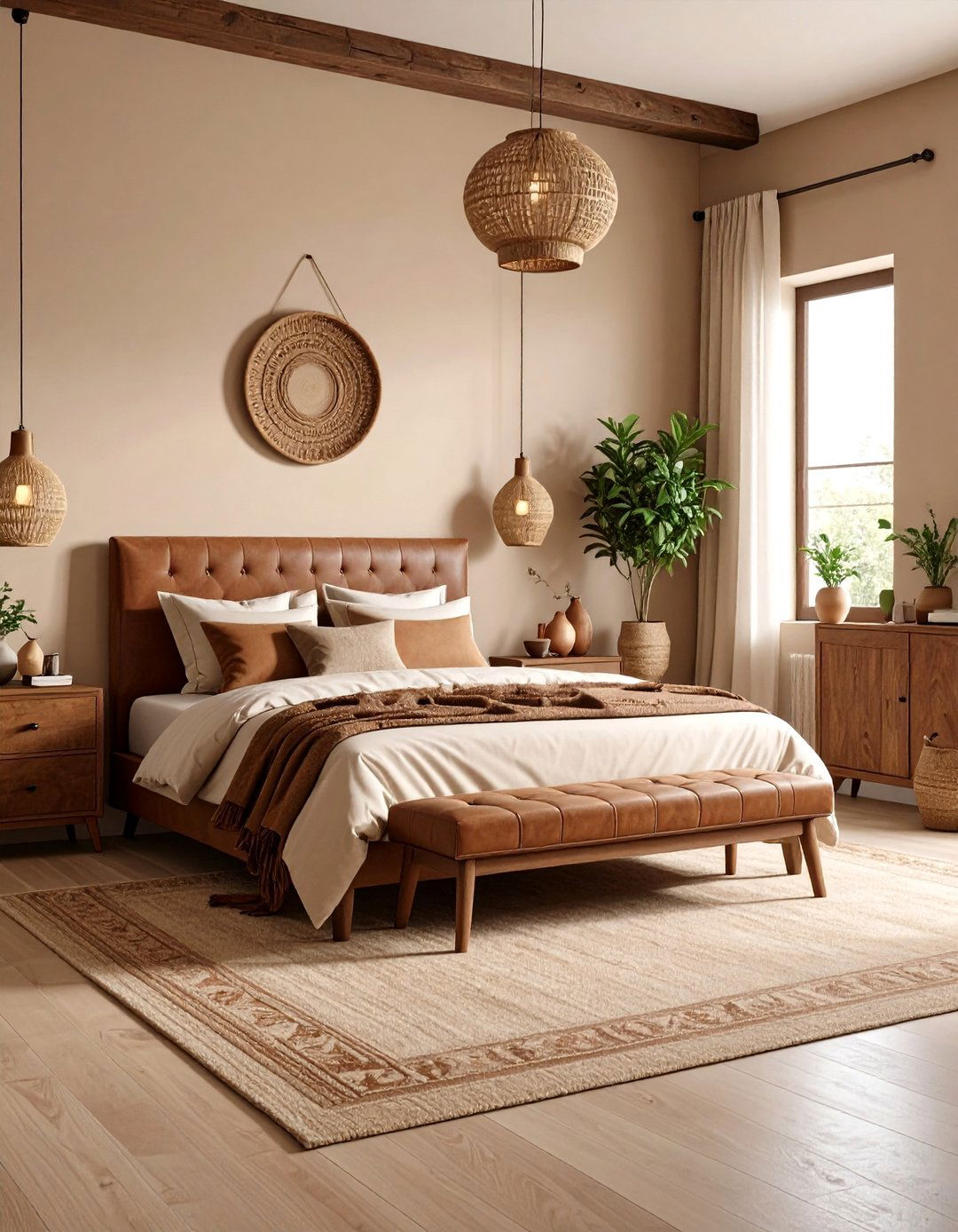 Beige and Brown Earth Tone Haven - 24 Beige Bedroom Ideas