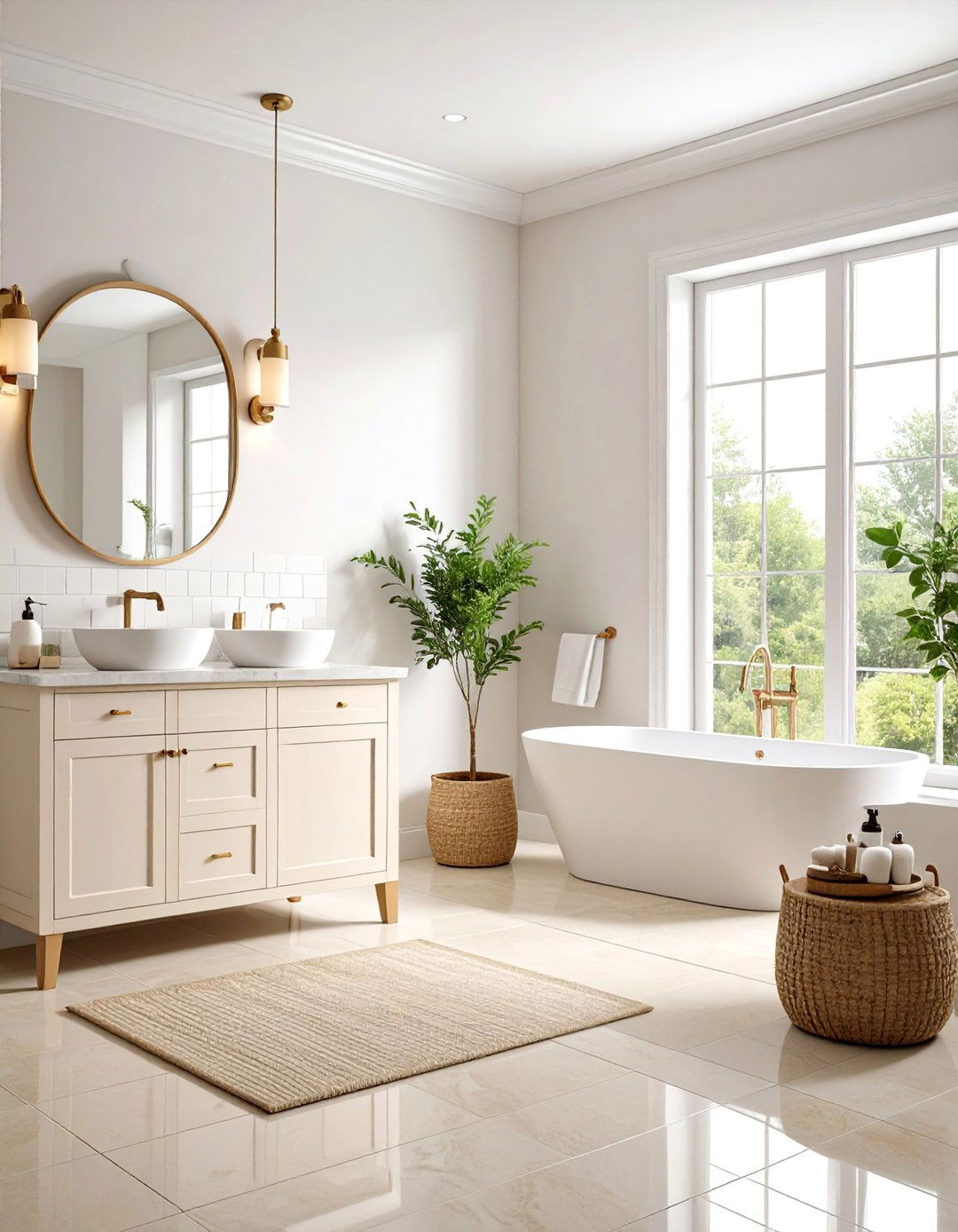 Beige and White Classic Elegance - 24 Beige Bathroom Ideas