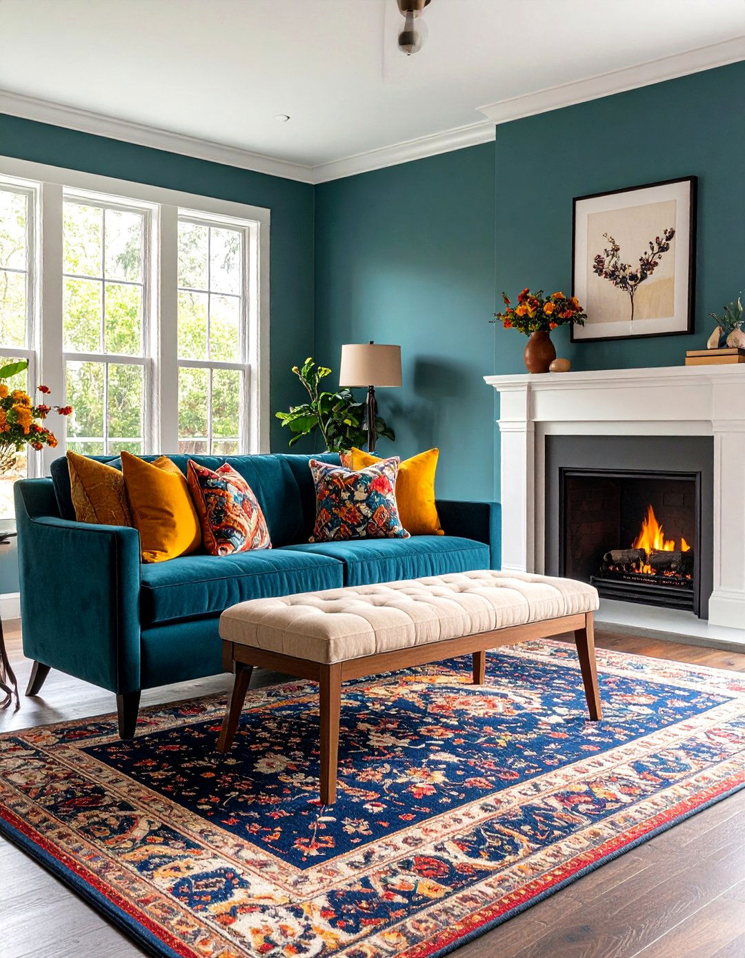 Bench Style Fireplace Seating - 24 Chairs in Front of Fireplace Ideas