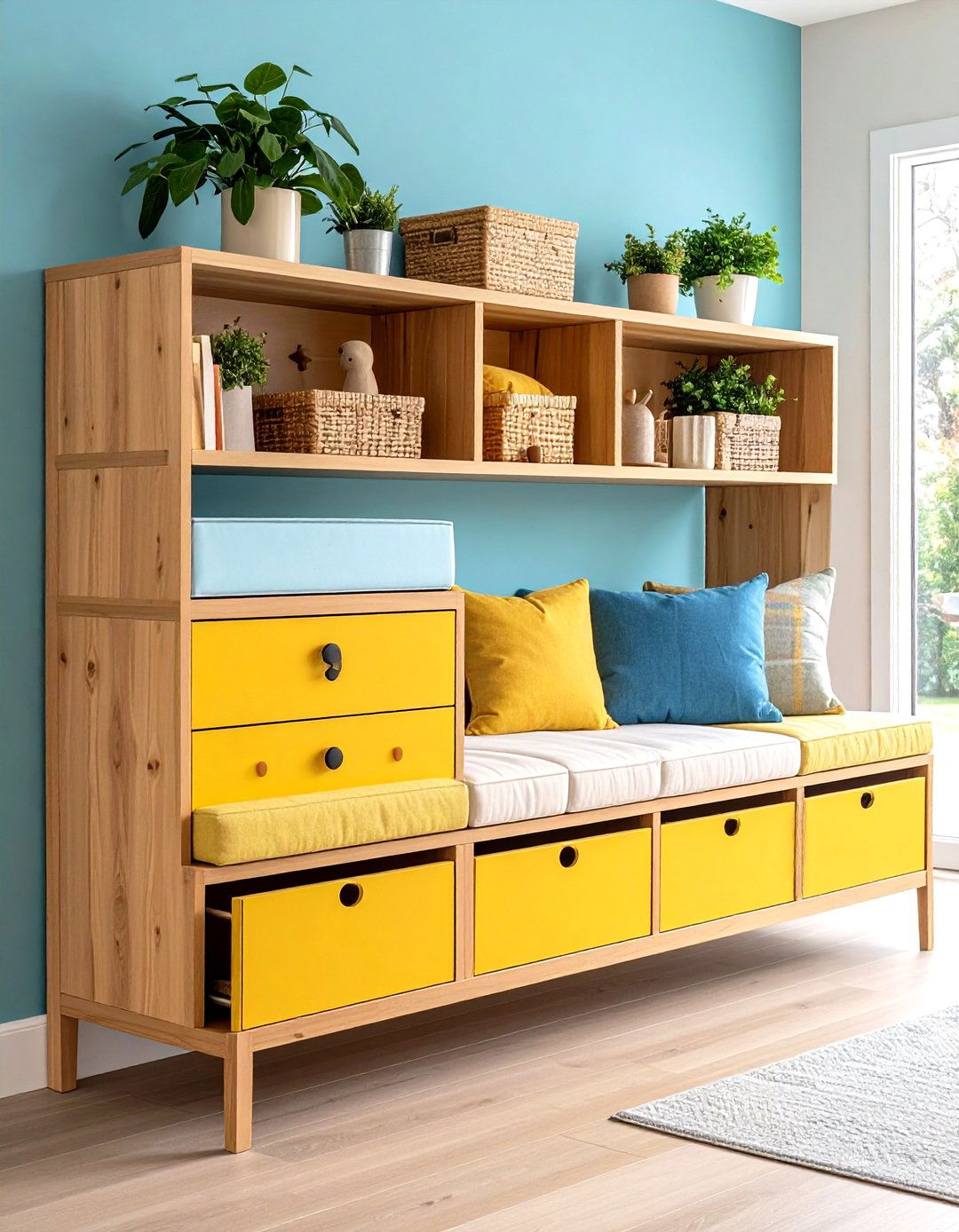 Bench with Integrated Cubbies - 24 Entryway Shoe Storage Ideas