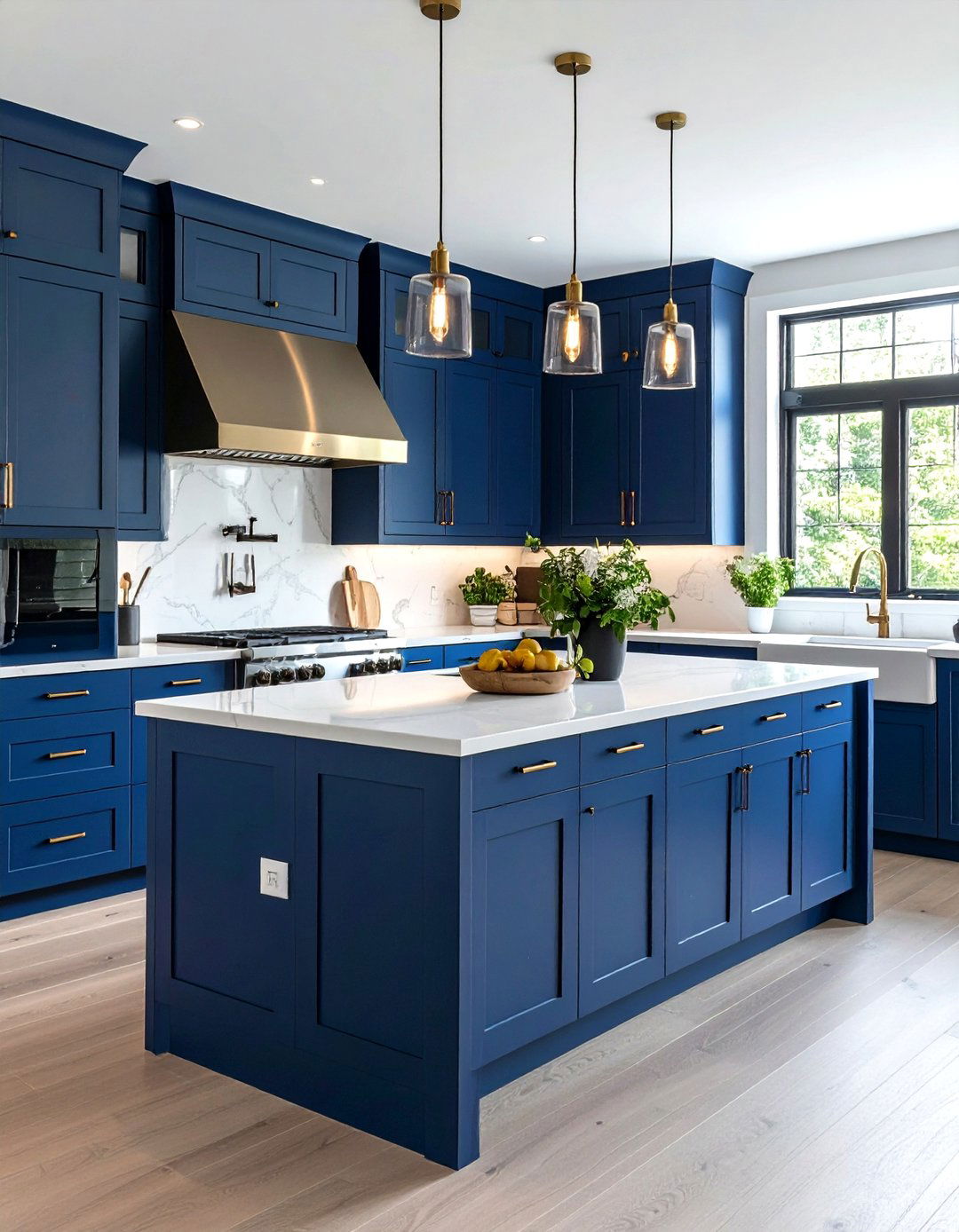 Benjamin Moore Hale Navy Contemporary Kitchen - 24 Navy Blue Kitchen Cabinets Ideas