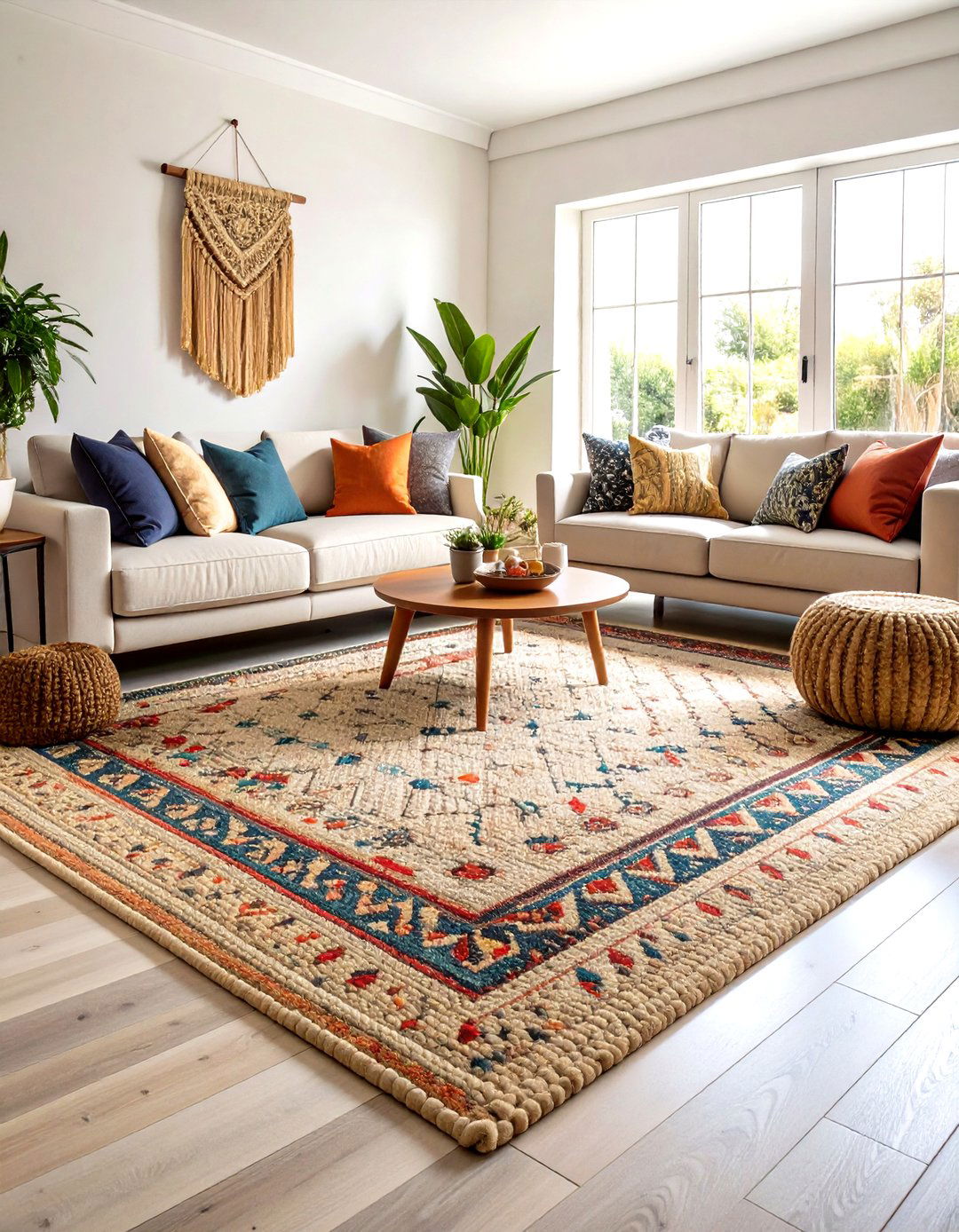 Berber Loop Textured Living Room Carpets - 24 Living Room Carpet Ideas