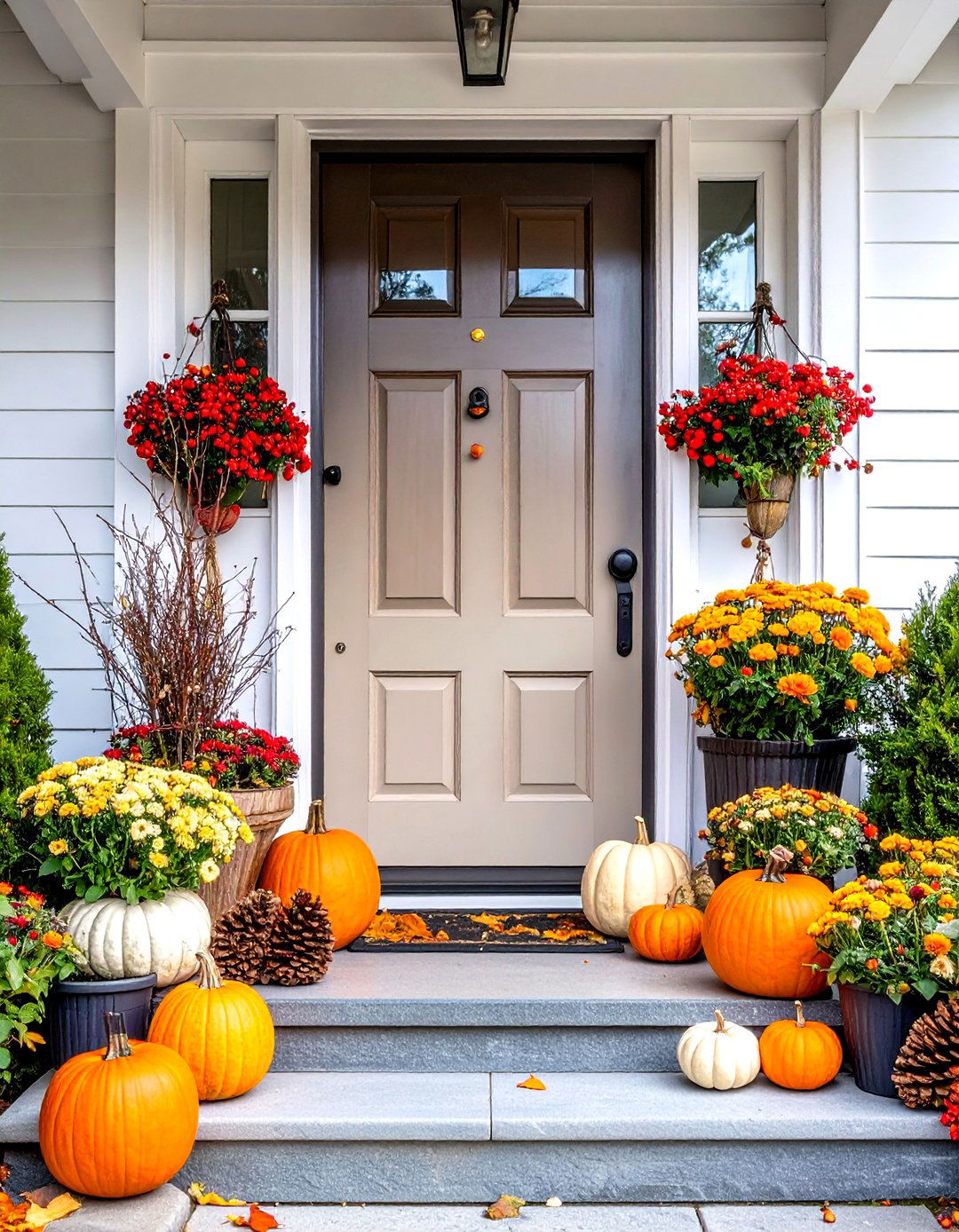 Berry and Branch Natural Arrangement - 24 Front Door Fall Decor Ideas