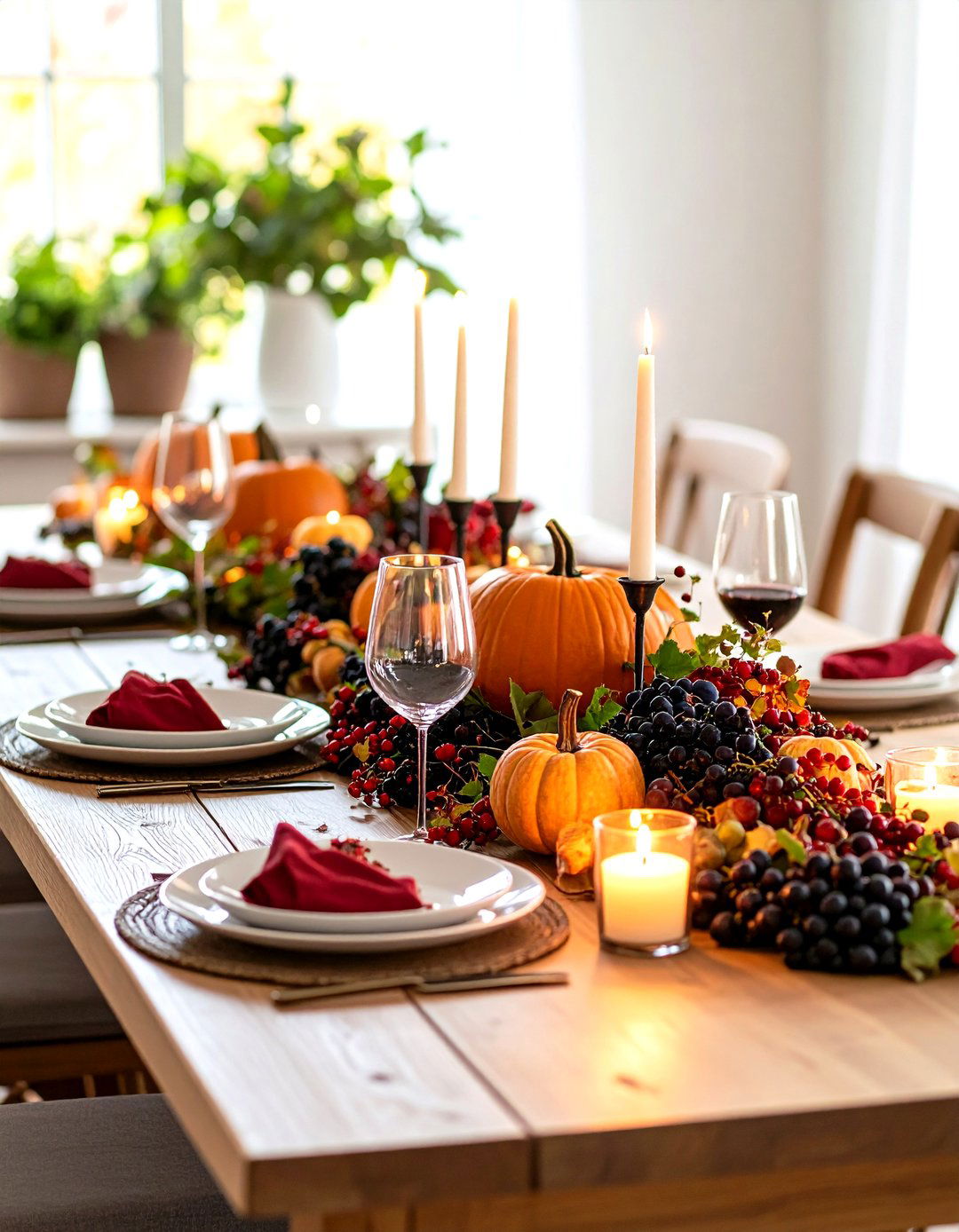 Berry and Vine Displays - 24 Thanksgiving Centerpiece Ideas