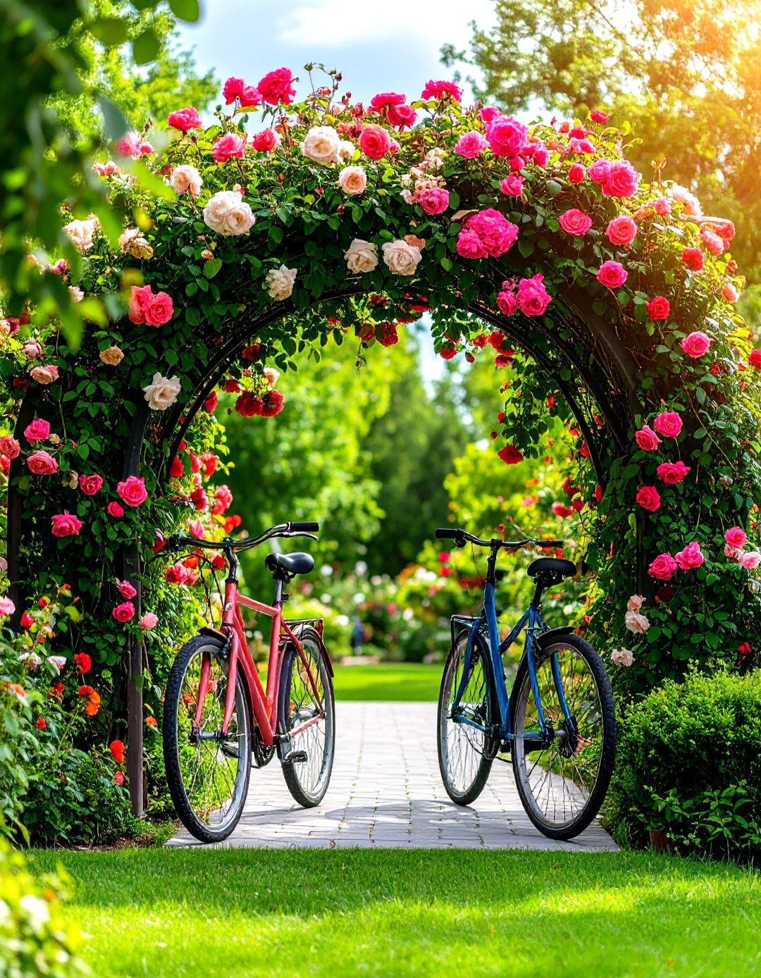 Bicycle Archway Garden Entrance - 24 Old Bicycle Garden Ideas