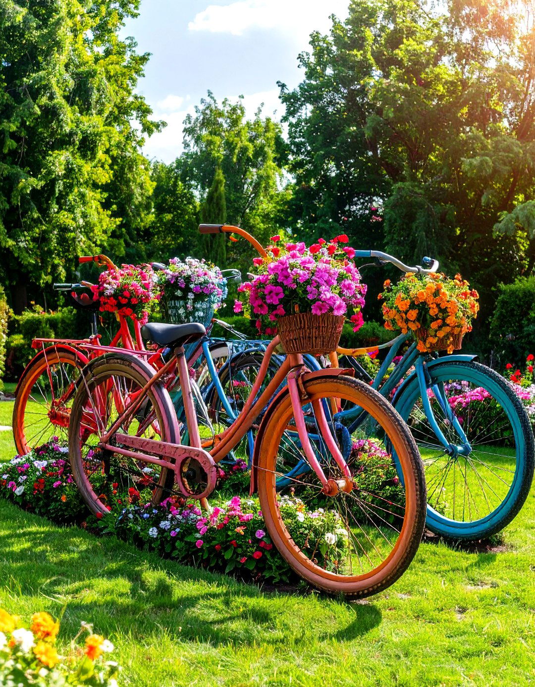 Bicycle Garden Art Sculpture - 24 Old Bicycle Garden Ideas