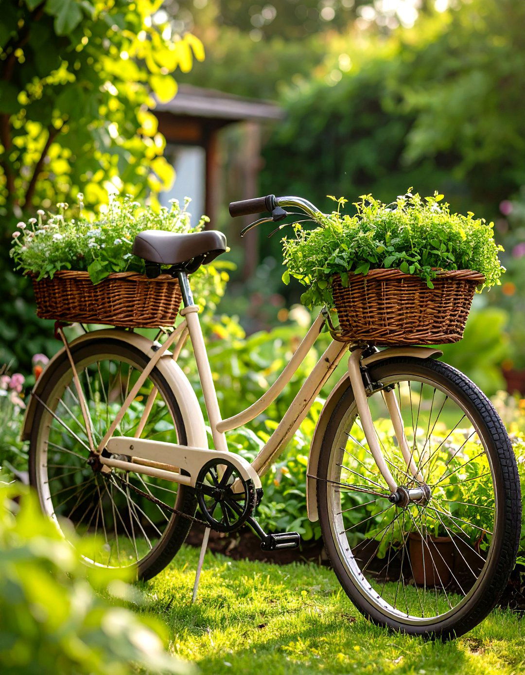 Bicycle Herb Garden Container System - 24 Old Bicycle Garden Ideas