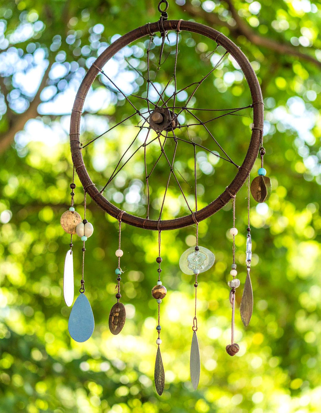 Bicycle Wheel Wind Chime Creation - 24 Old Bicycle Garden Ideas