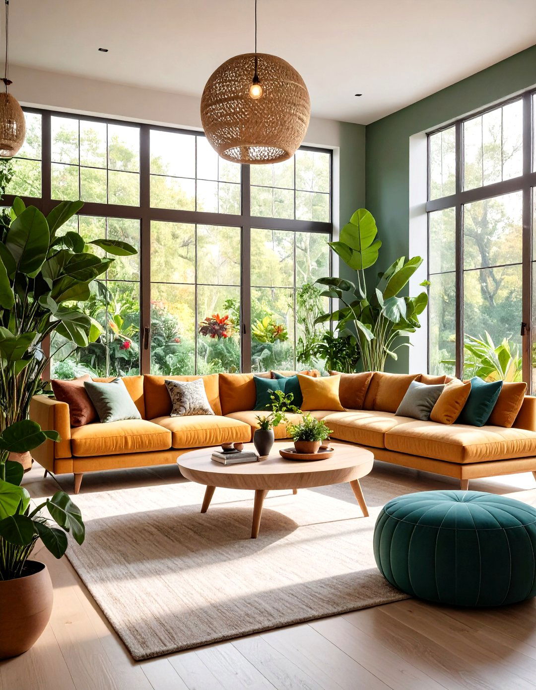 Biophilic Contemporary Living Room Design - 24 Contemporary Interior Design Style Ideas