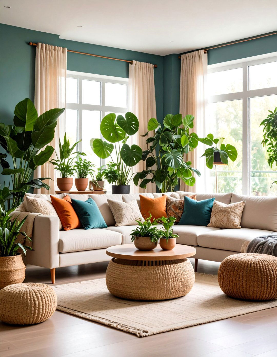 Biophilic Living Room Gardens - 24 Organic Modern Interior Design Ideas
