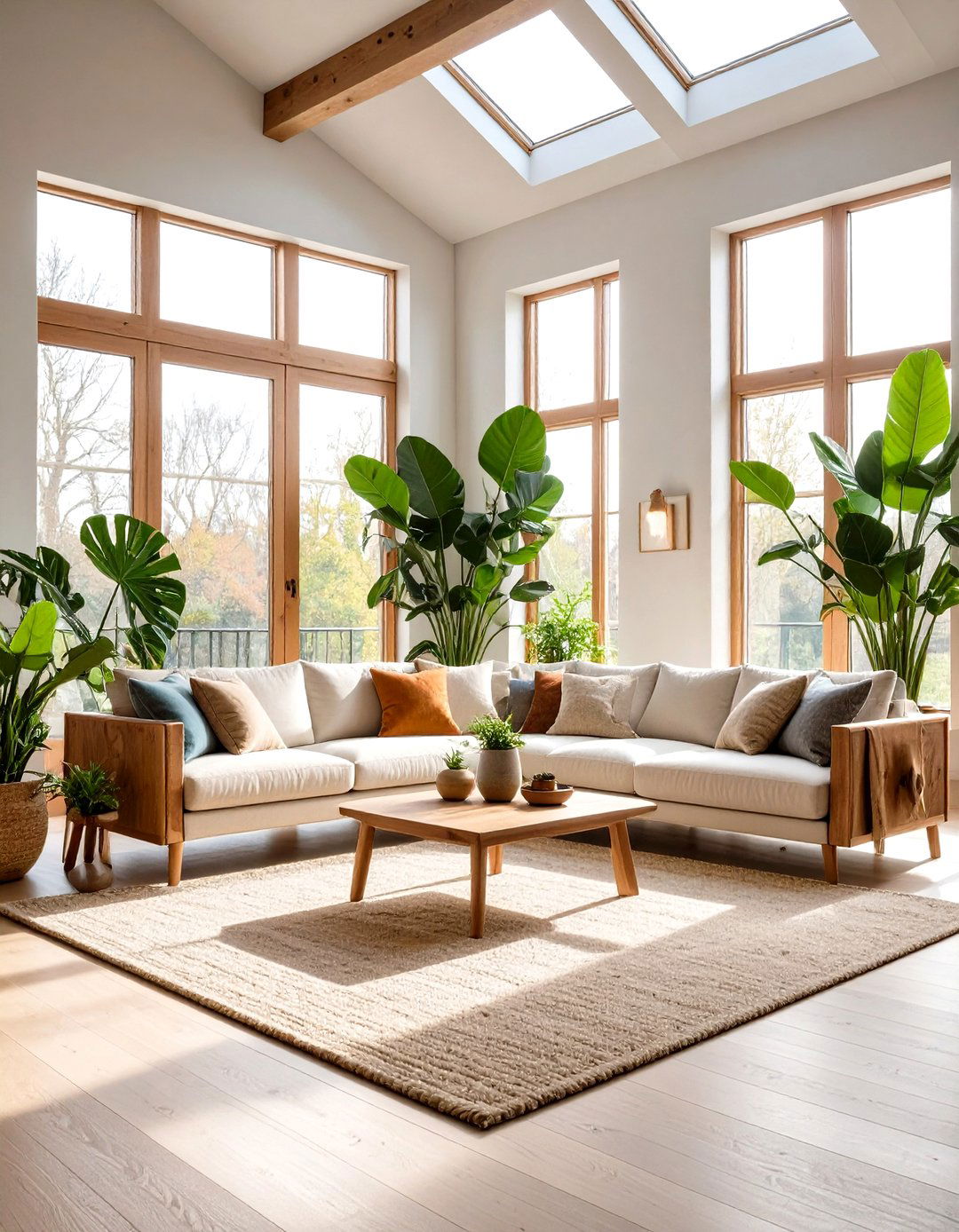 Biophilic Living Room with Indoor Plants - 24 Natural Living Room Ideas