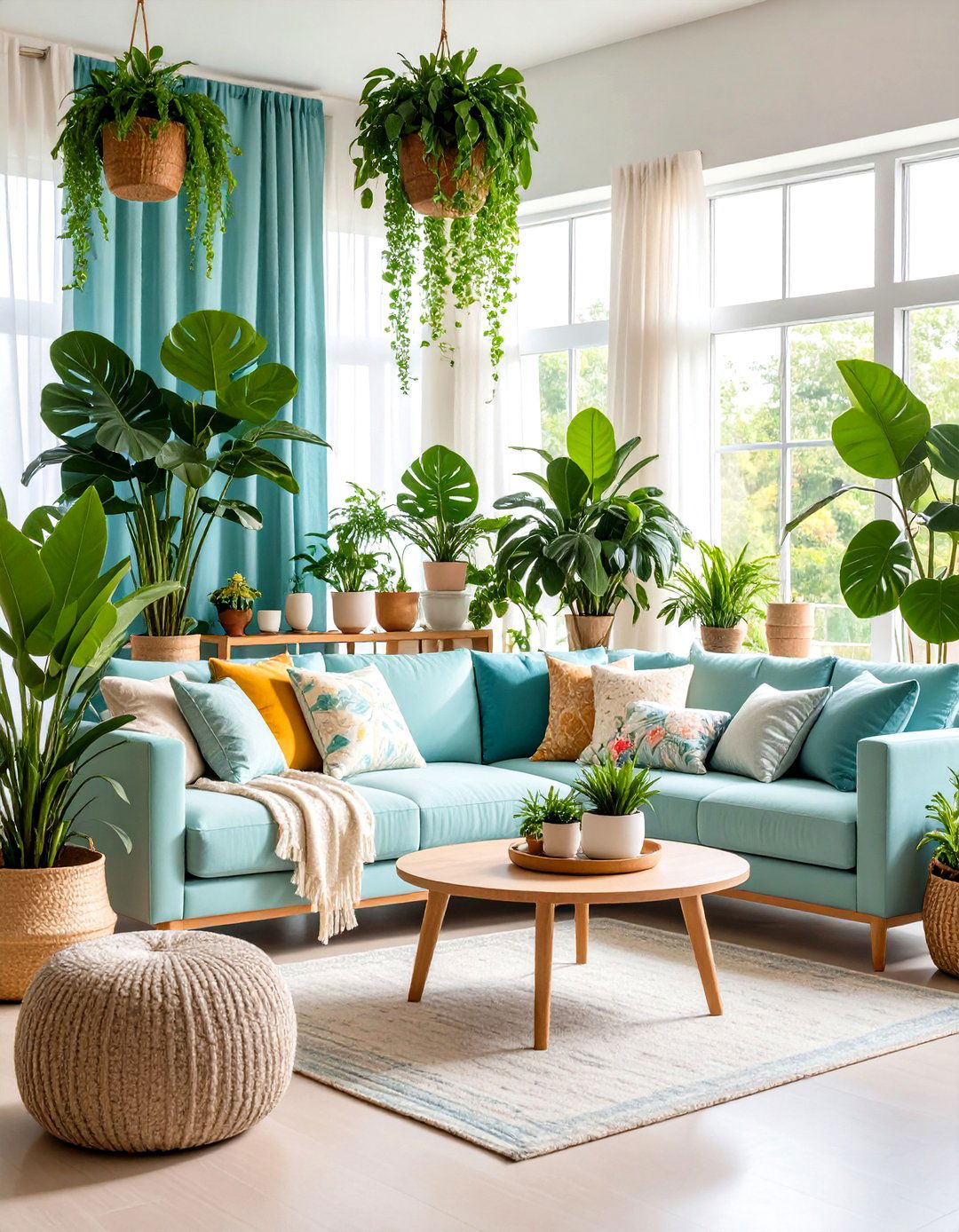 Biophilic Pastel Living Room - 24 Pastel Living Room Ideas