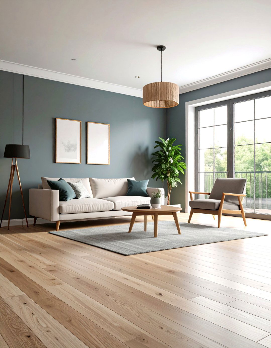 Birch Floors with Warm Gray Walls - 24 Floor and Wall Color Ideas
